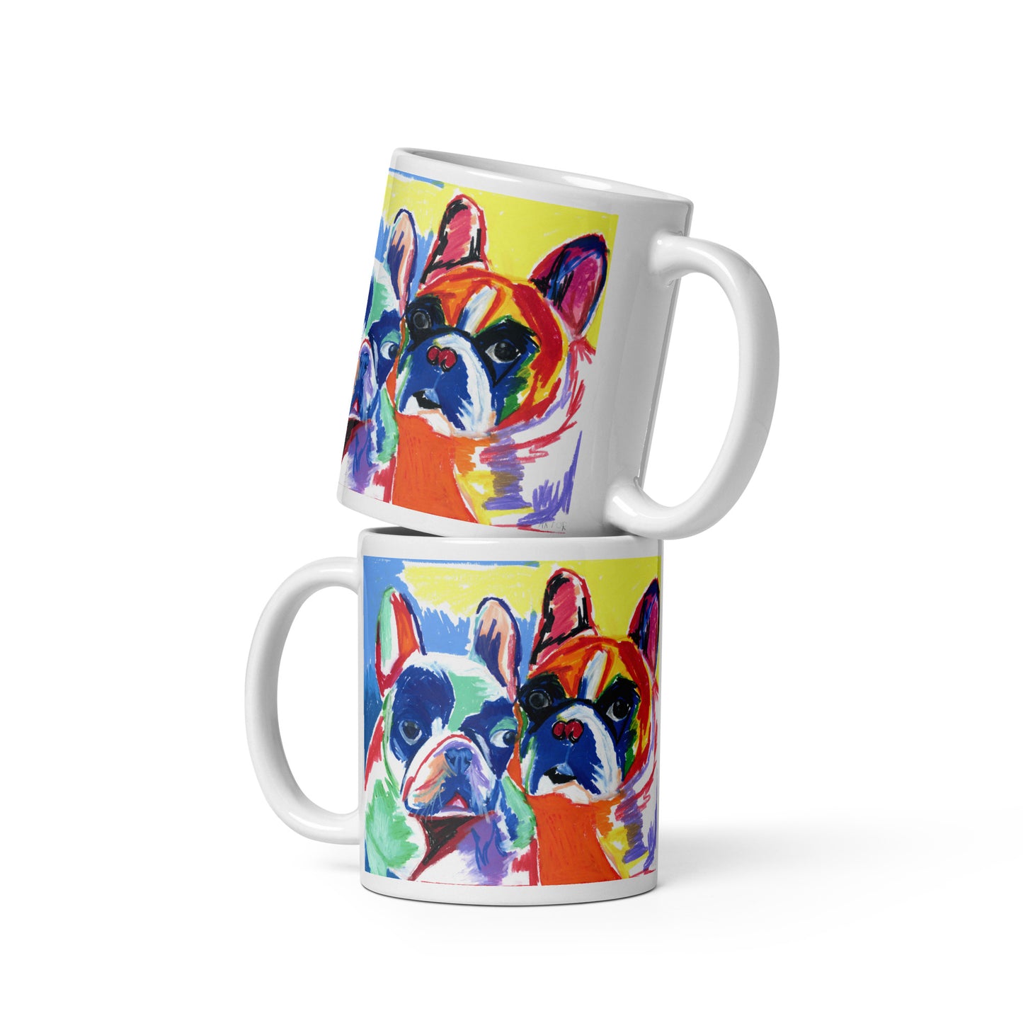 The Frenchie Duos - White glossy mug