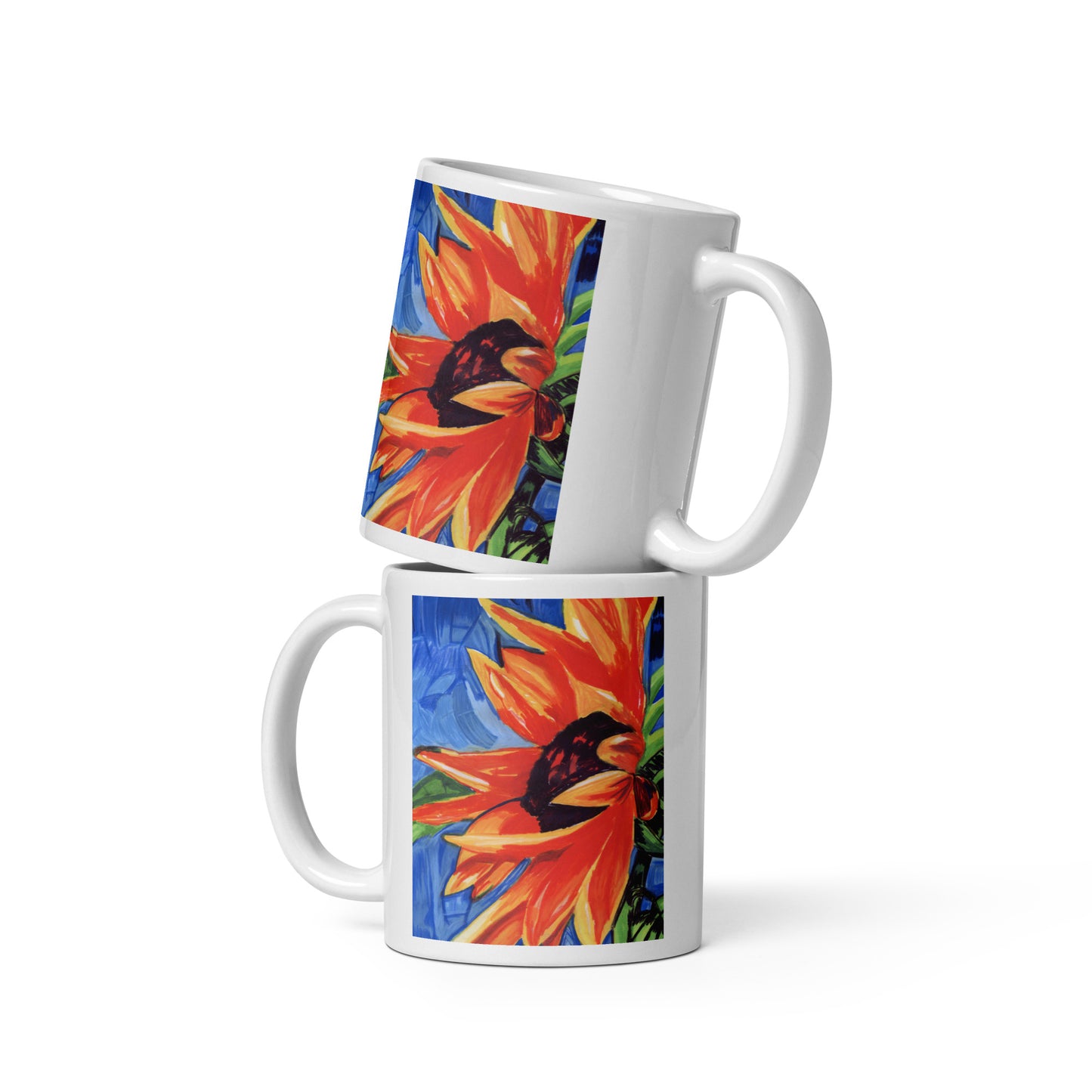 Sunflower - White glossy mug