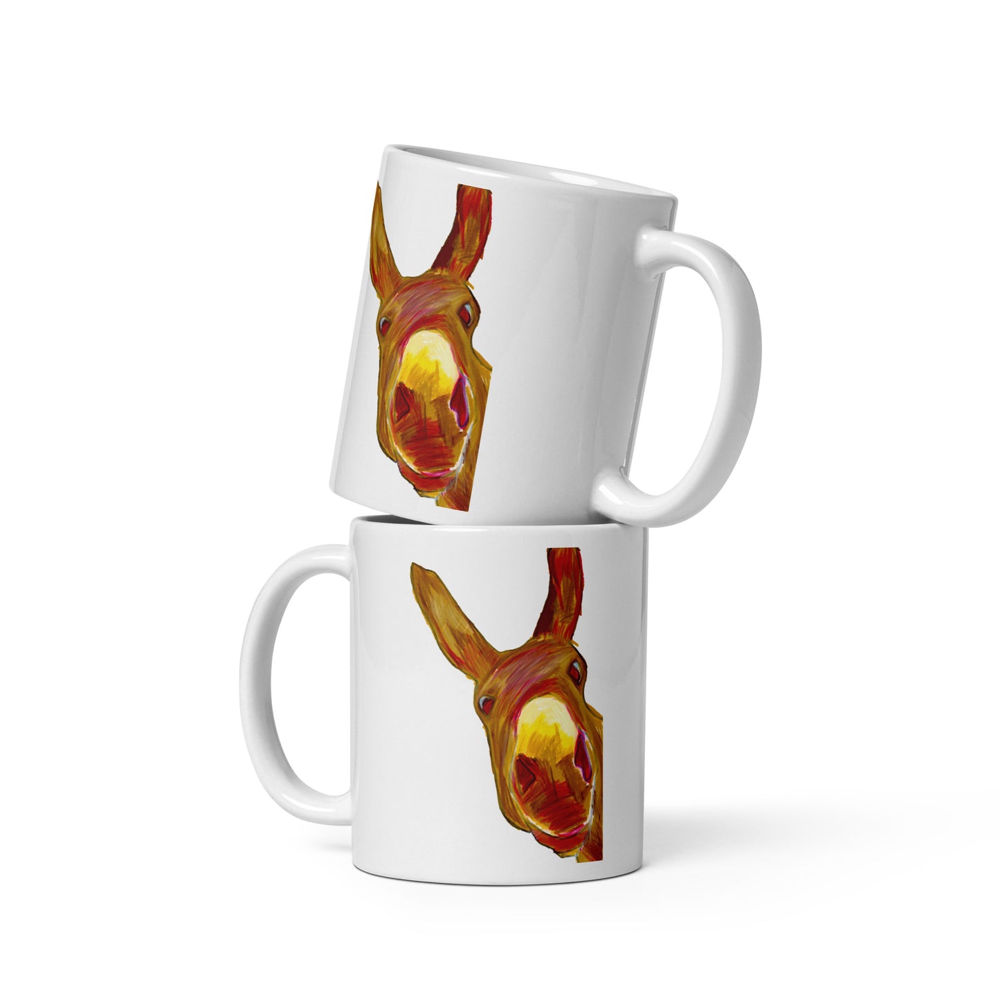 Funny Donkey - White glossy mug