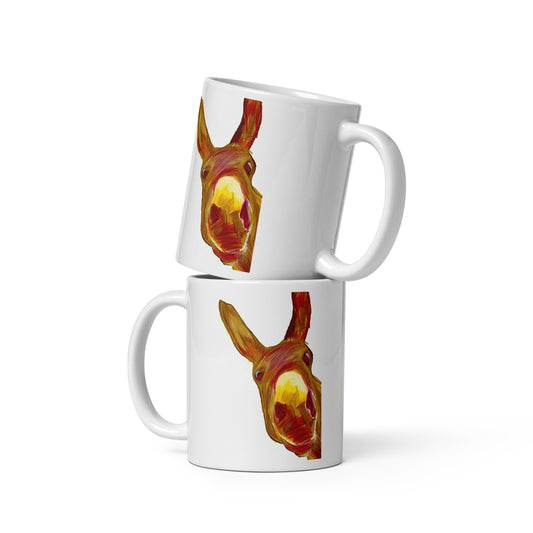 Funny Donkey - White glossy mug