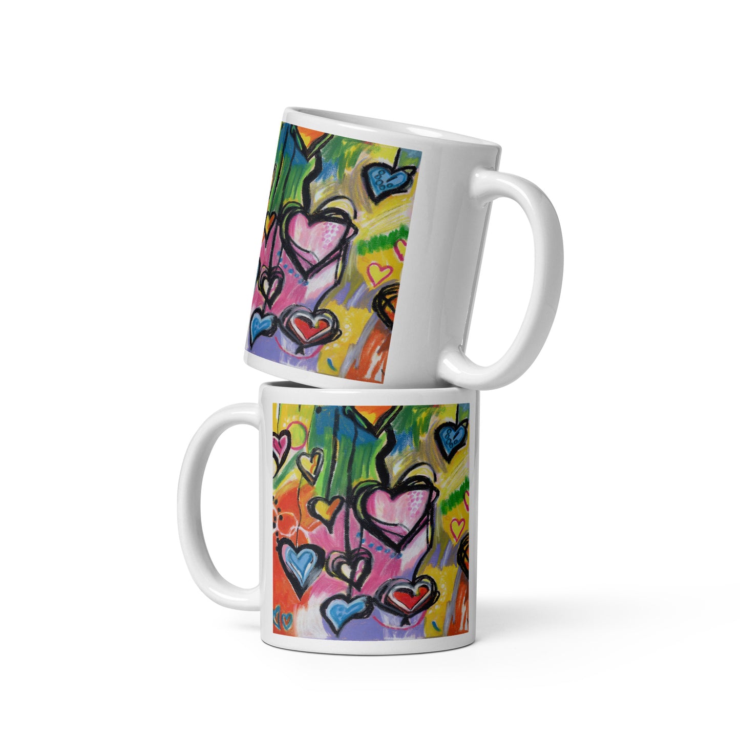 Hearts - White glossy mug (11 oz)