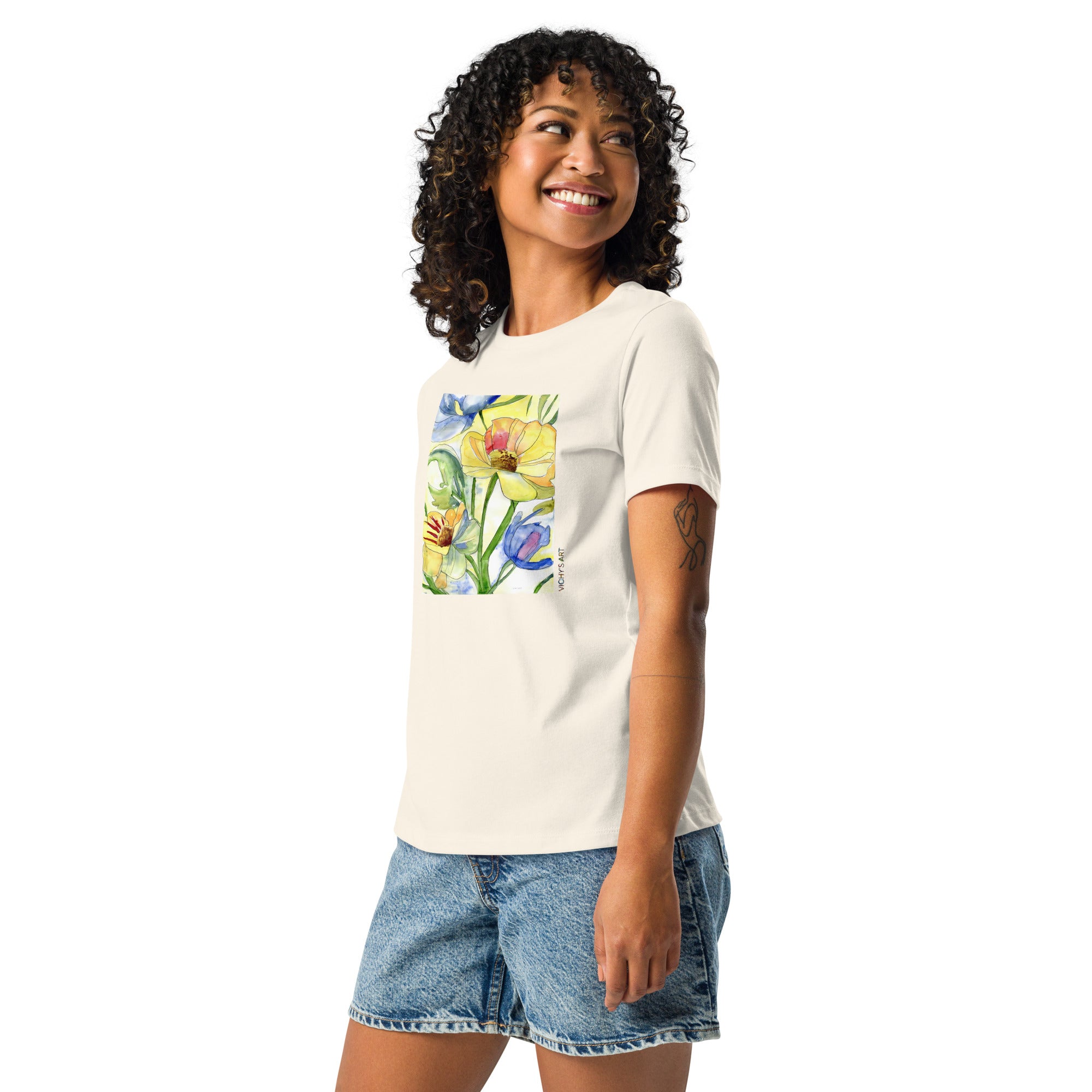 Sunlit Petals - Women's Relaxed T-Shirt (adult S-3XL) – Vichy's Art