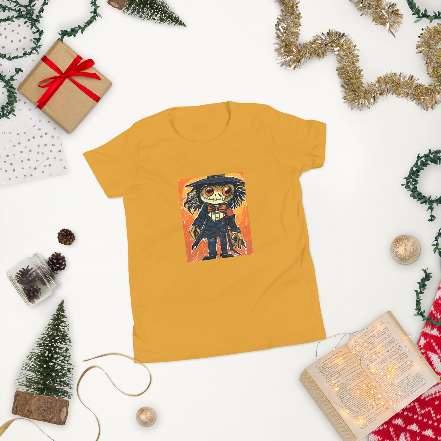 Spooky Scarecrow - Youth Short Sleeve T-Shirt