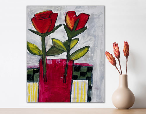 Abstract Flowers - Greeting cards set of 5 - Vichy's Art