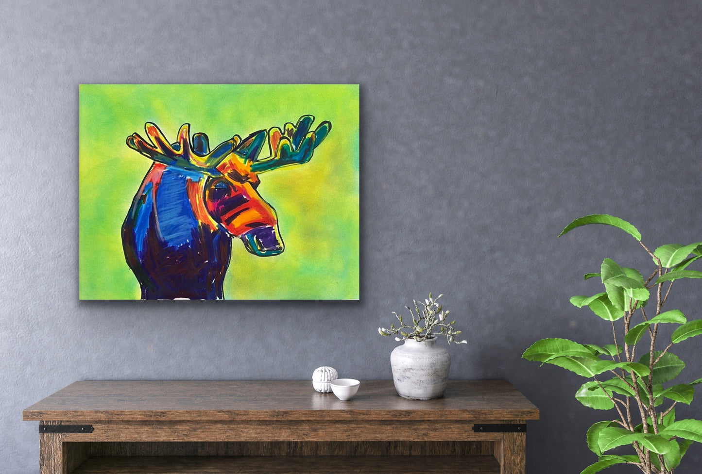 Moose - Stretched Canvas Print in more sizes