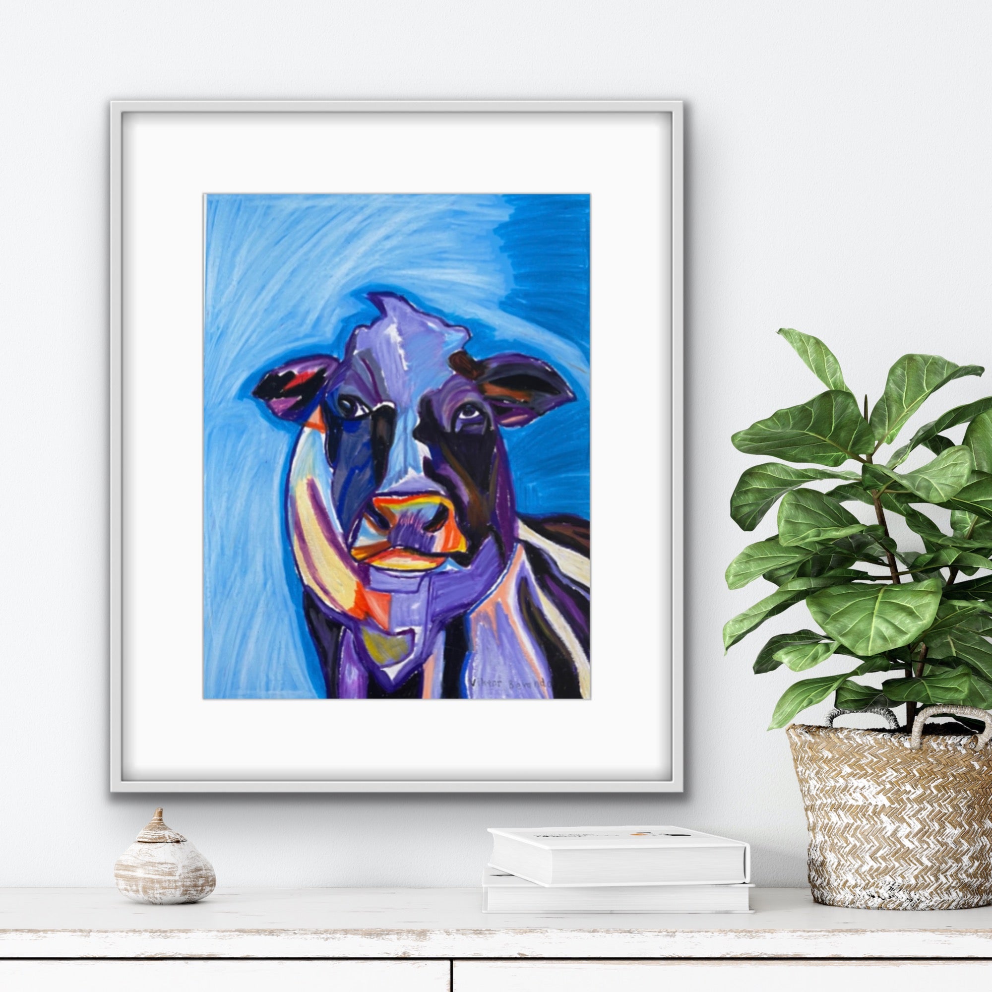 Purple Cow - ORIGINAL 11x14" - Vichy's Art