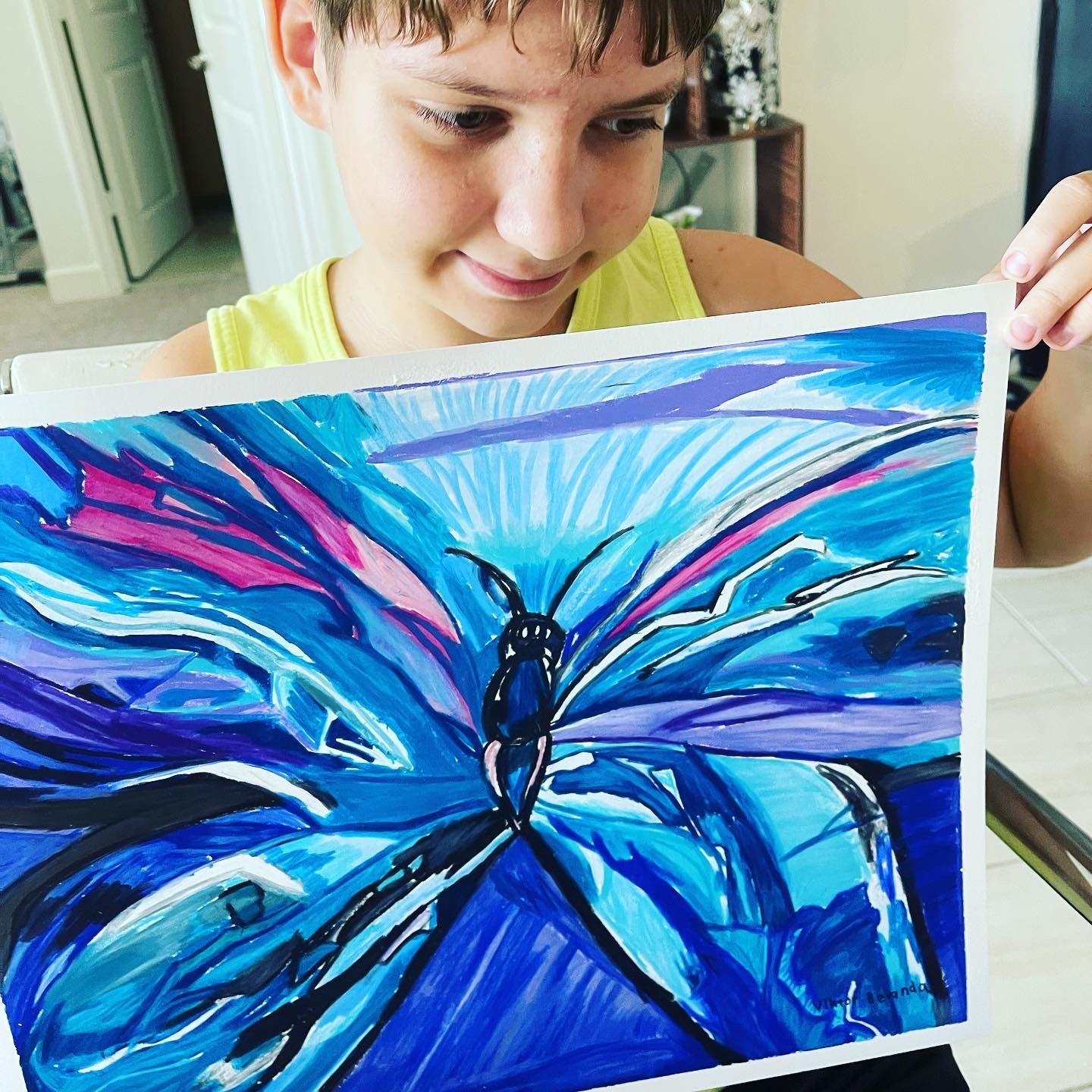Purple  Butterfly - ORIGINAL 14x17” - Vichy's Art