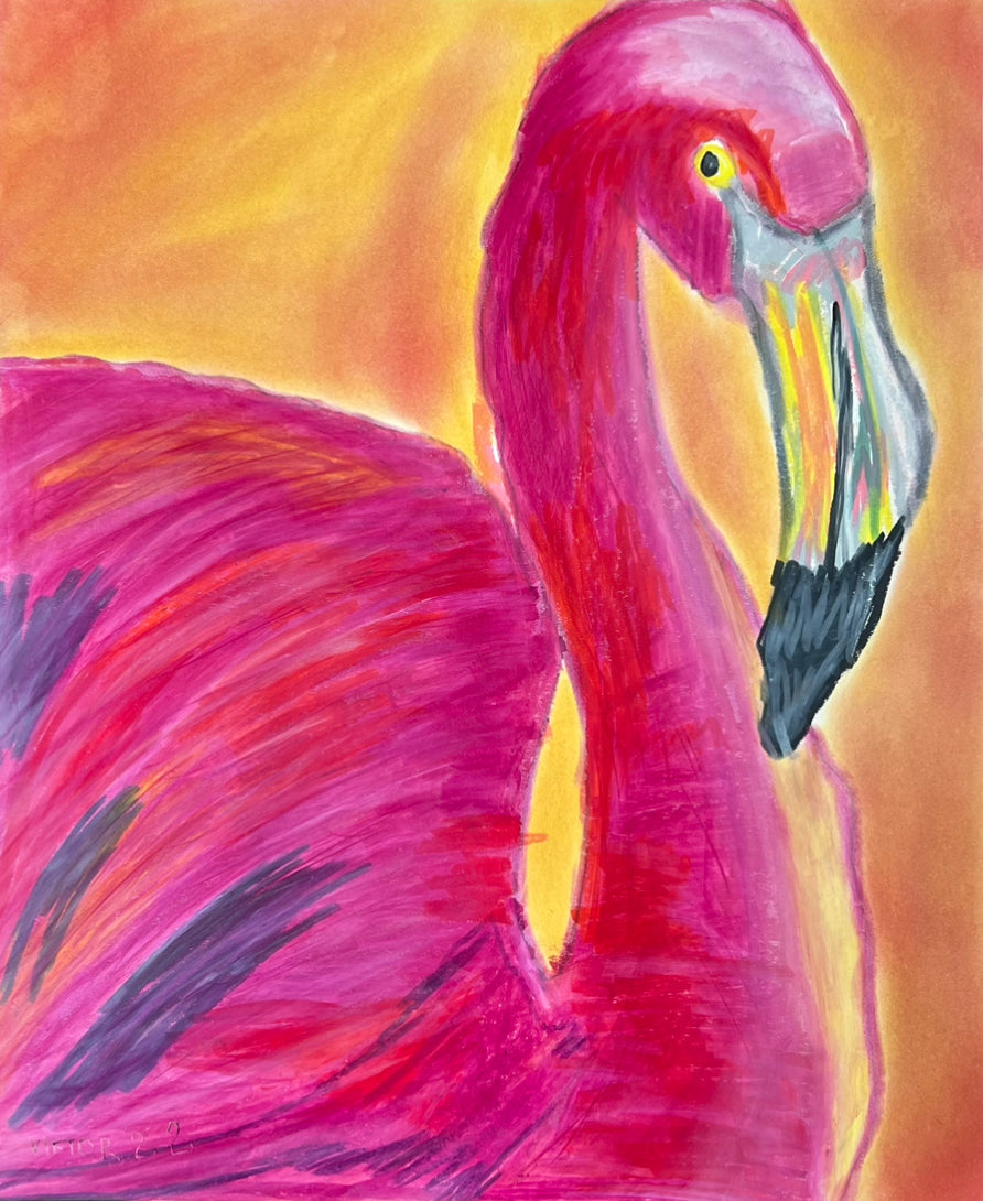 Flamingo - ORIGINAL  14x17”