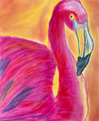 Flamingo - ORIGINAL  14x17”