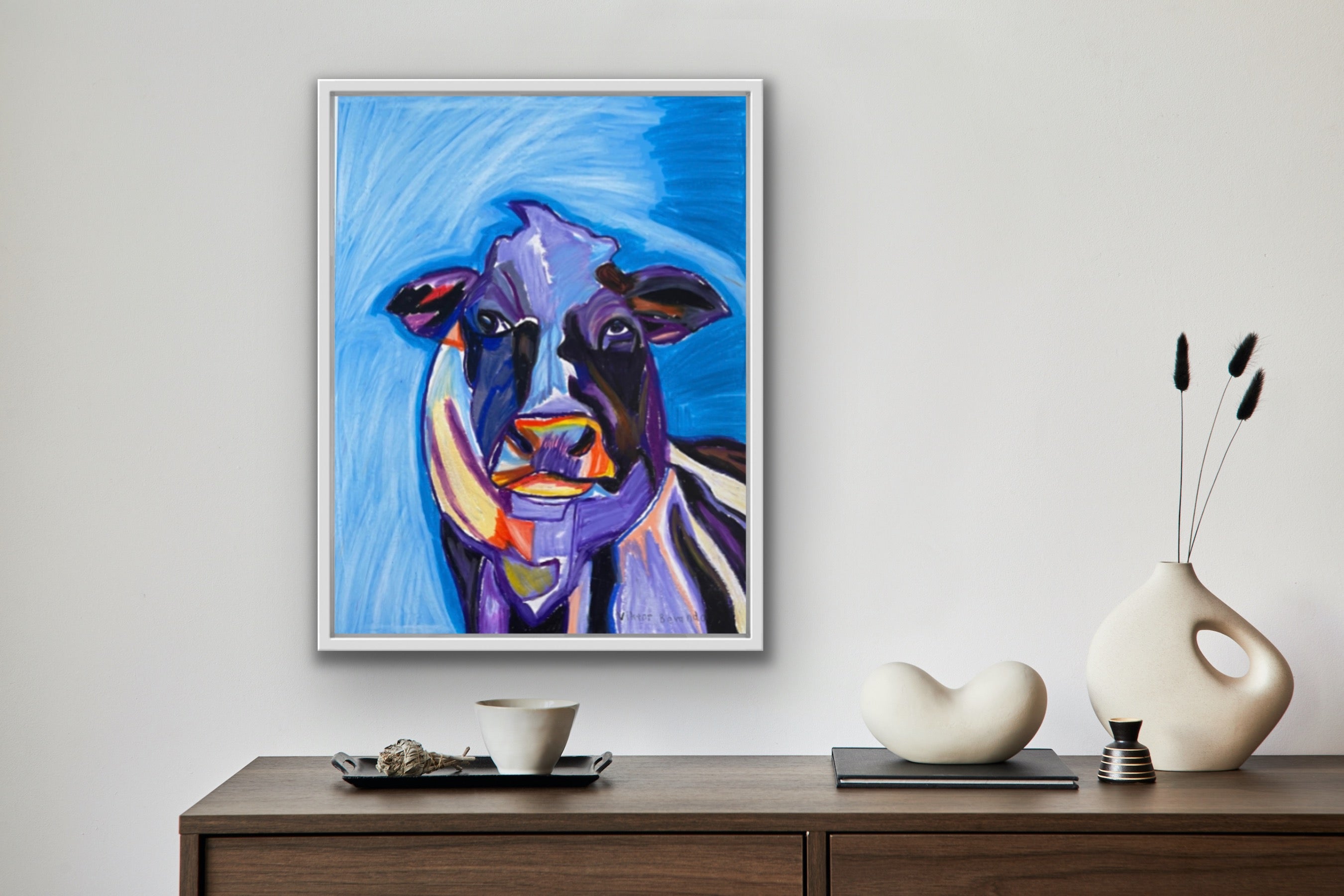 Purple Cow - ORIGINAL 11x14" - Vichy's Art