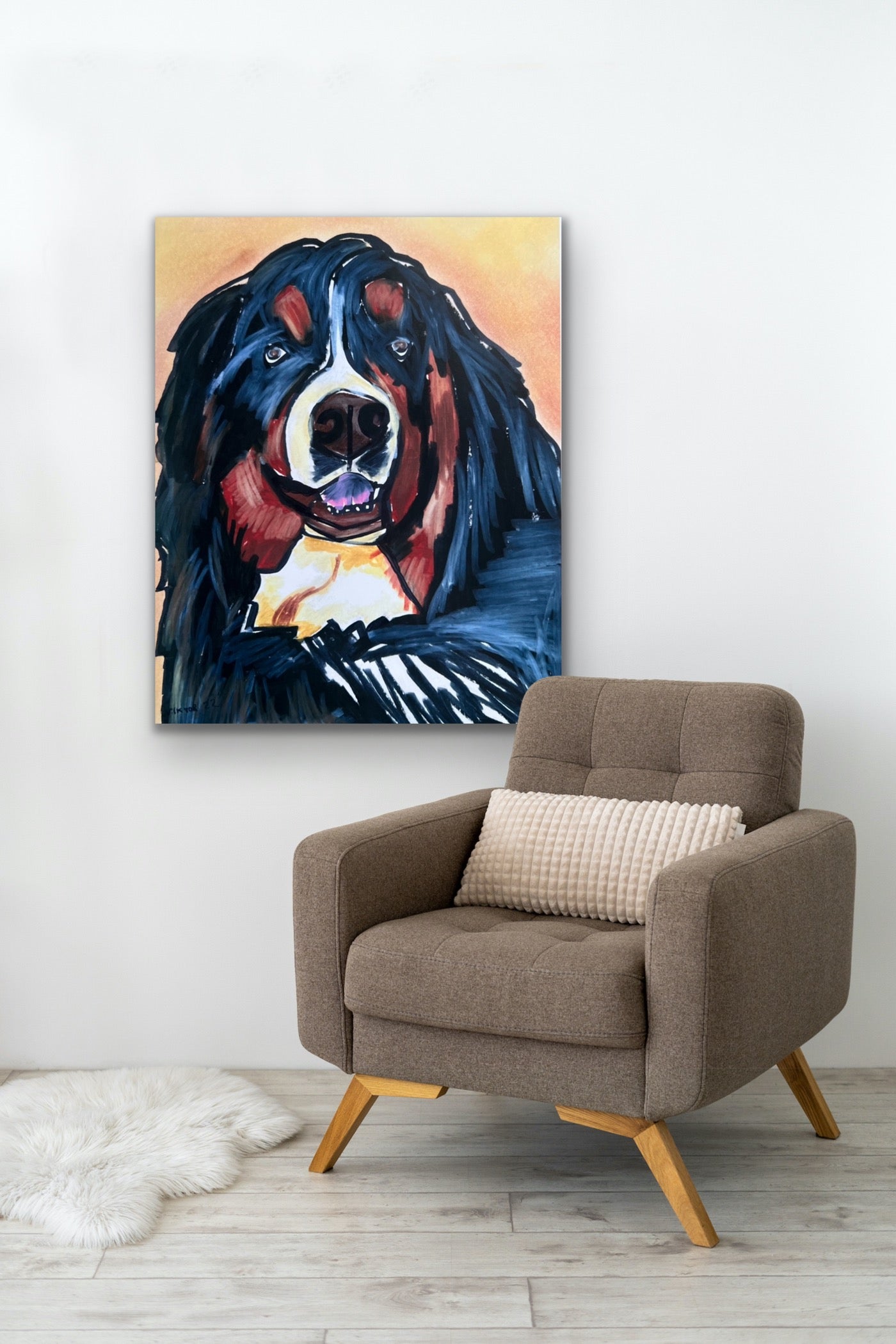 Bernese Mountain Dog - Stretched Canvas Print in more sizes