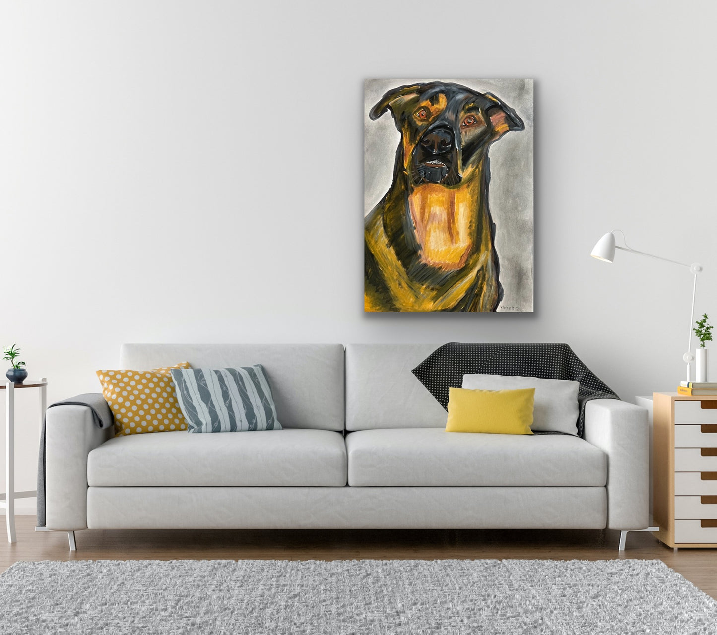 German dog - Stretched Canvas Print in more sizes
