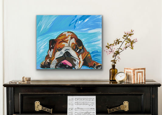 Lazy BULLDOG - Stretched Canvas Print in more sizes