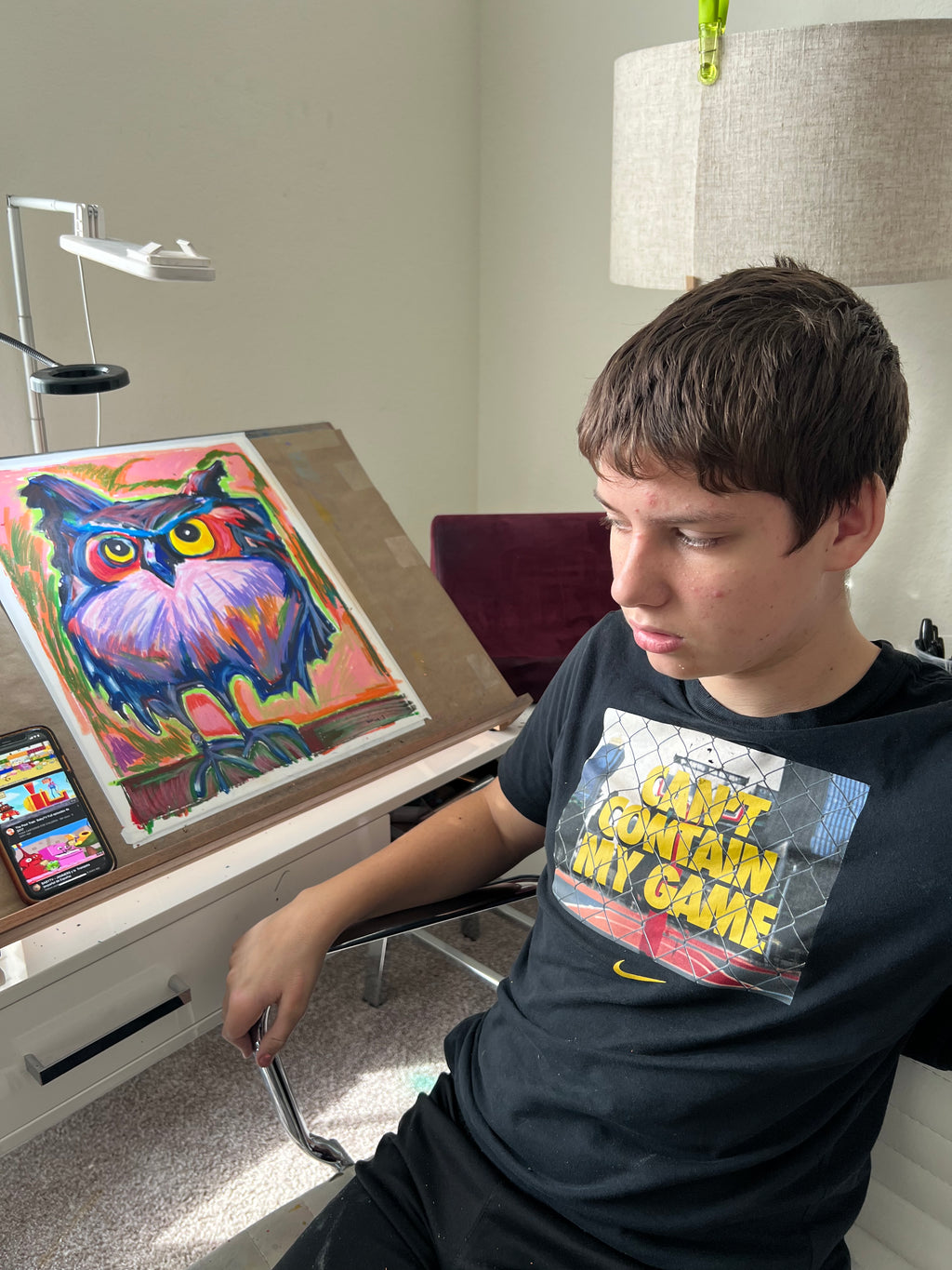 Colorful Owl - ORIGINAL  14x17”