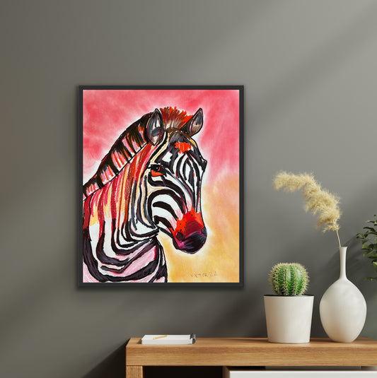 Red Zebra - Art Prints