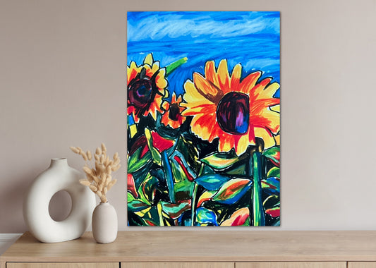 Sunflower Field - Print, Poster or Stretched Canvas Print in more sizes