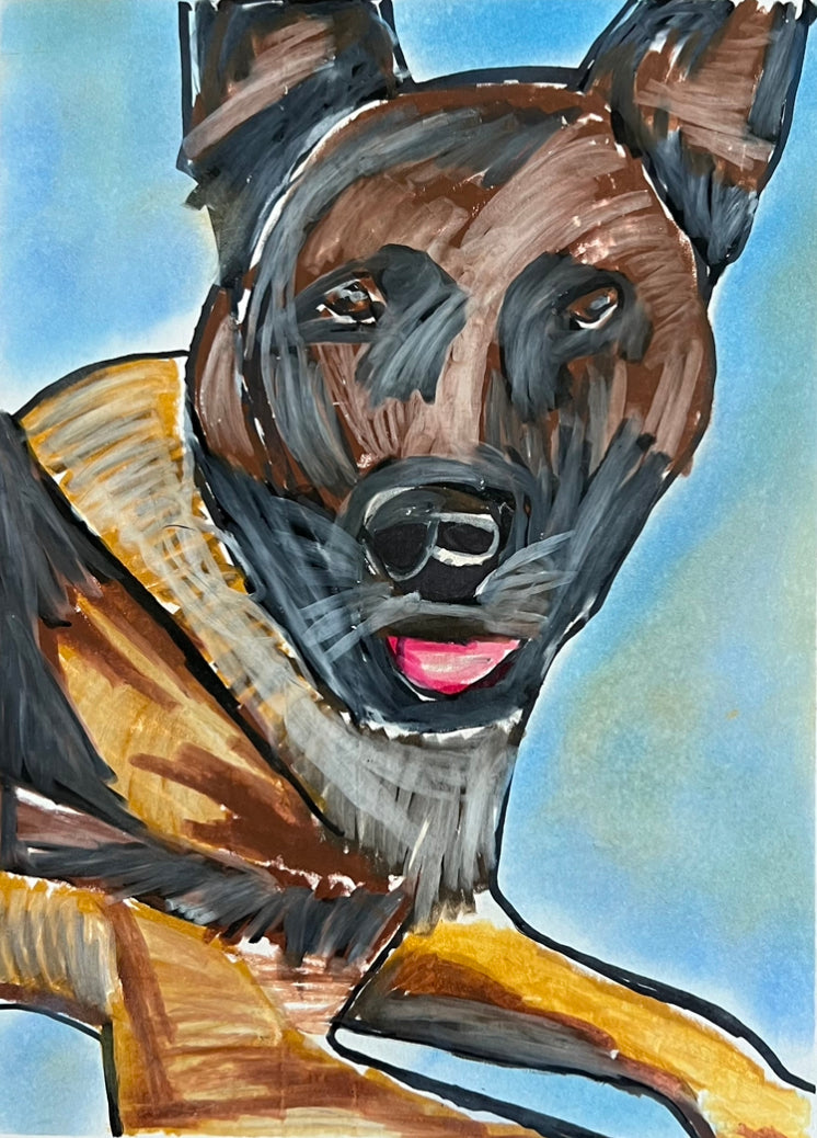 German Dog - ORIGINAL 9x12"