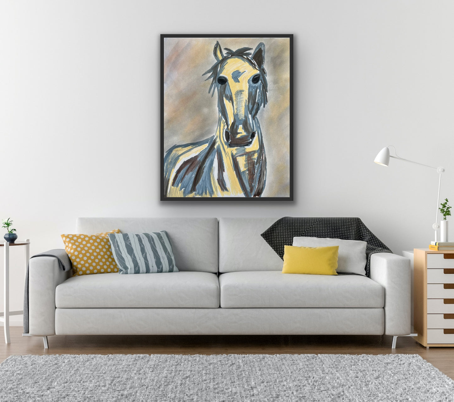 Yellow Horse  - ORIGINAL 14x17” FRAMED