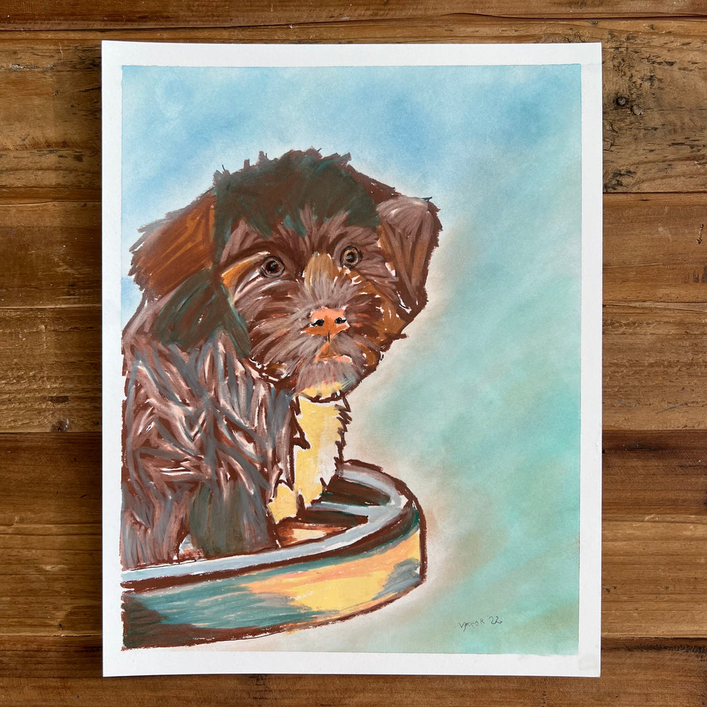 Cute Puppy - ORIGINAL 11x14"