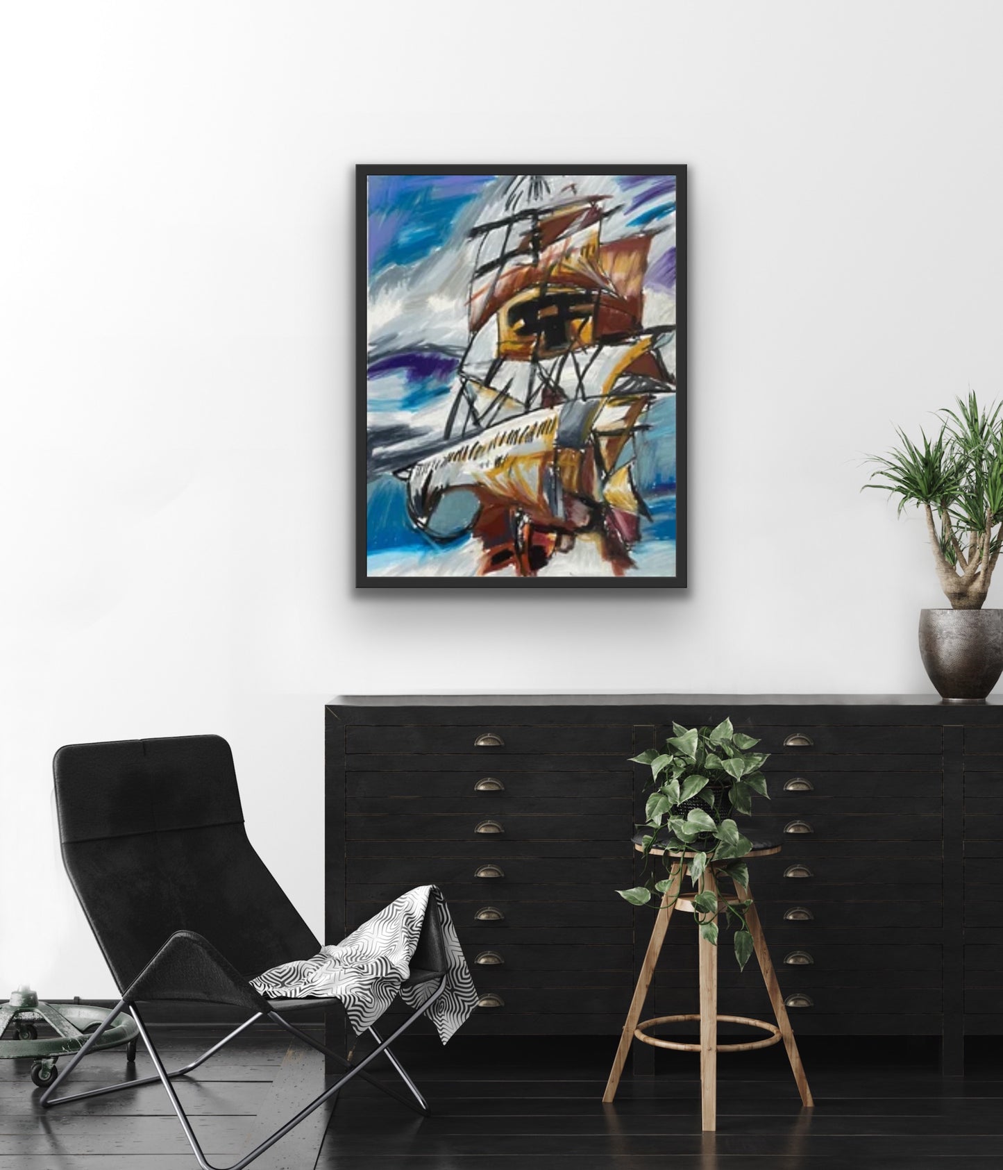 Nautical Boat - Stretched Canvas Print in more sizes