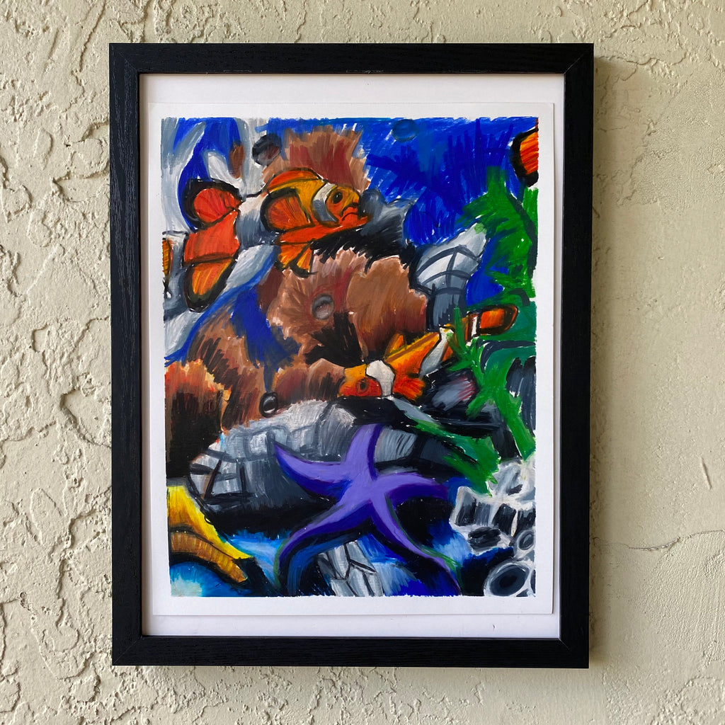 Under the sea - original 11x14 - Vichy's Art