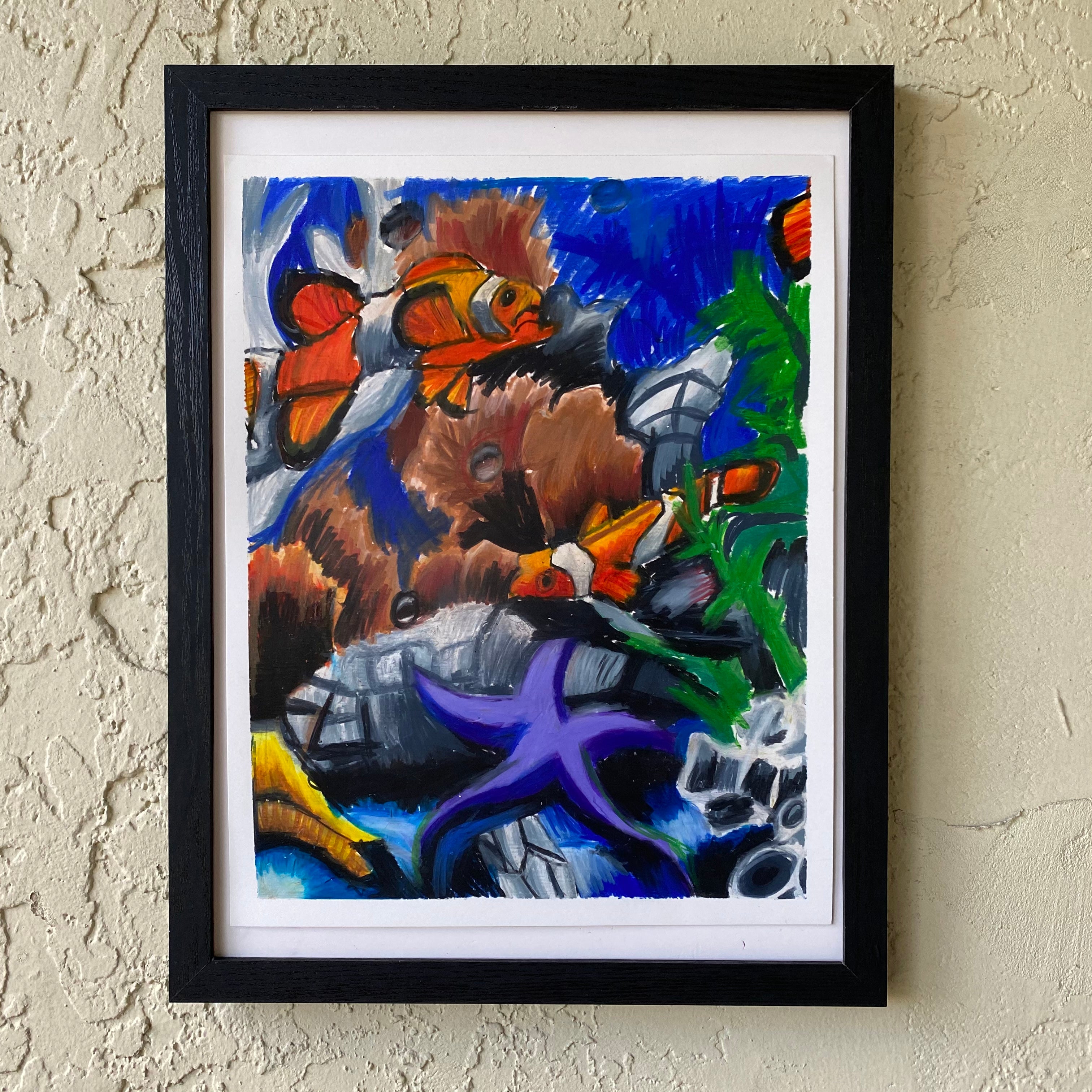 Under the sea - original 11x14 - Vichy's Art