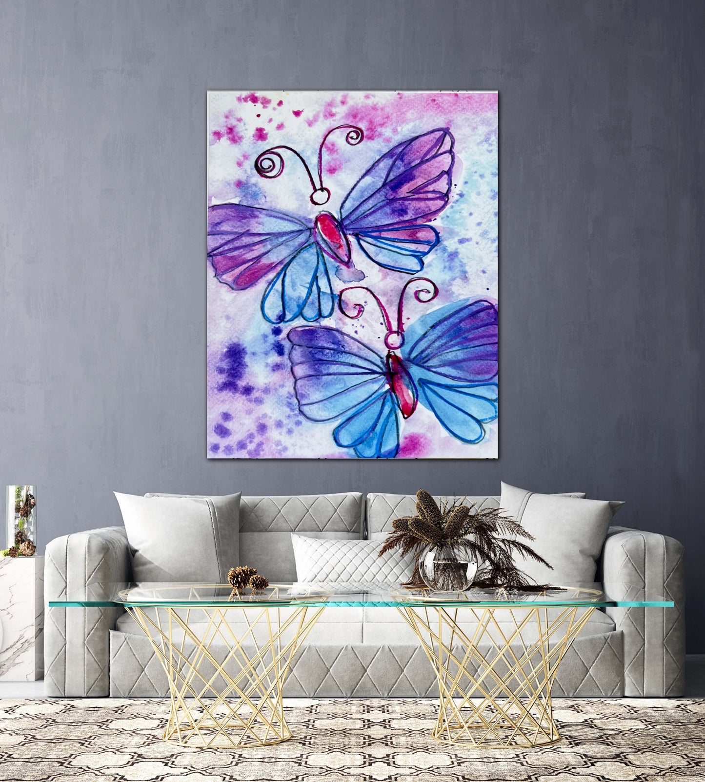 Two Purple Butterflies - fine prints of original artwork