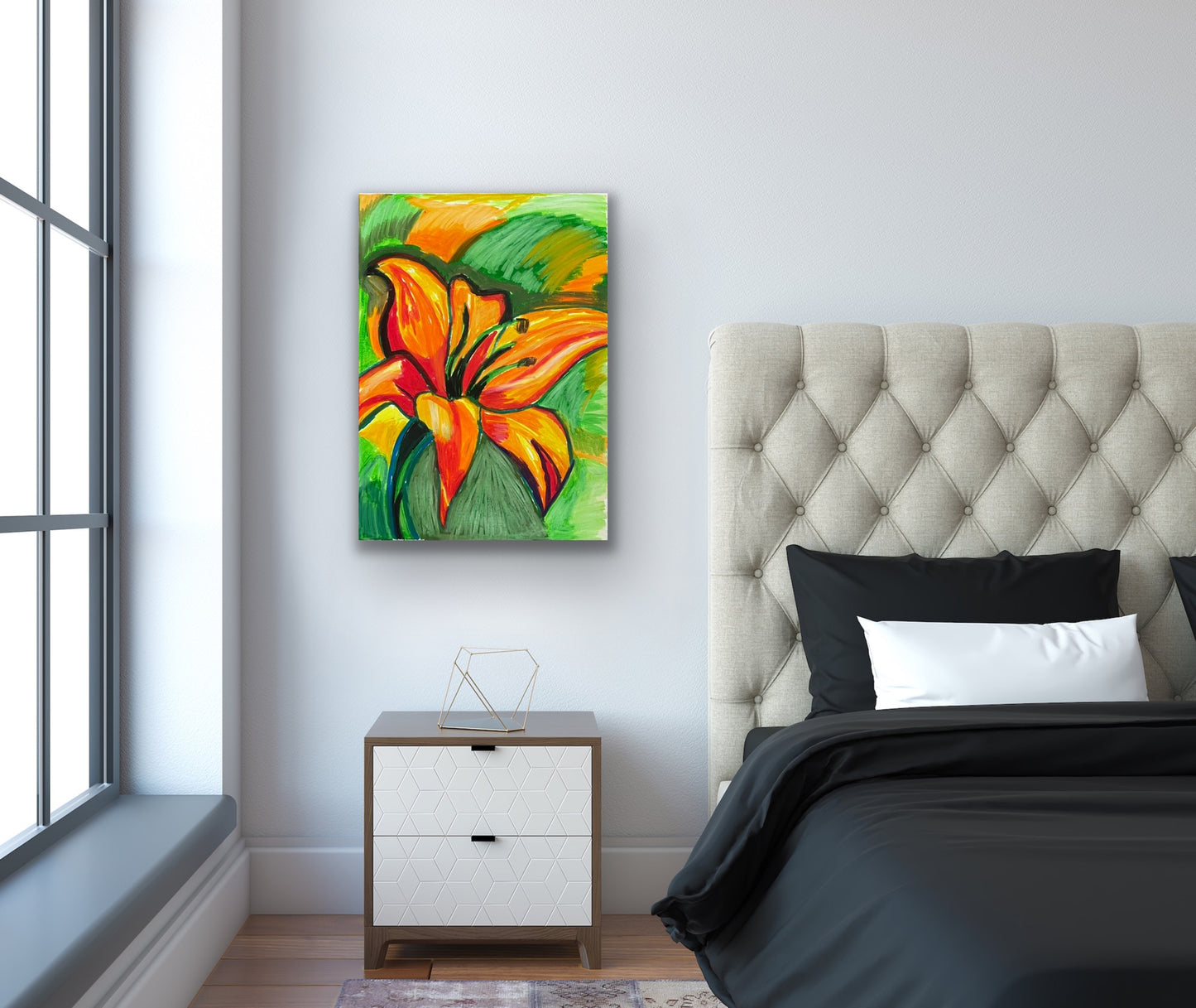 Fire Lily - Stretched Canvas Print in more sizes
