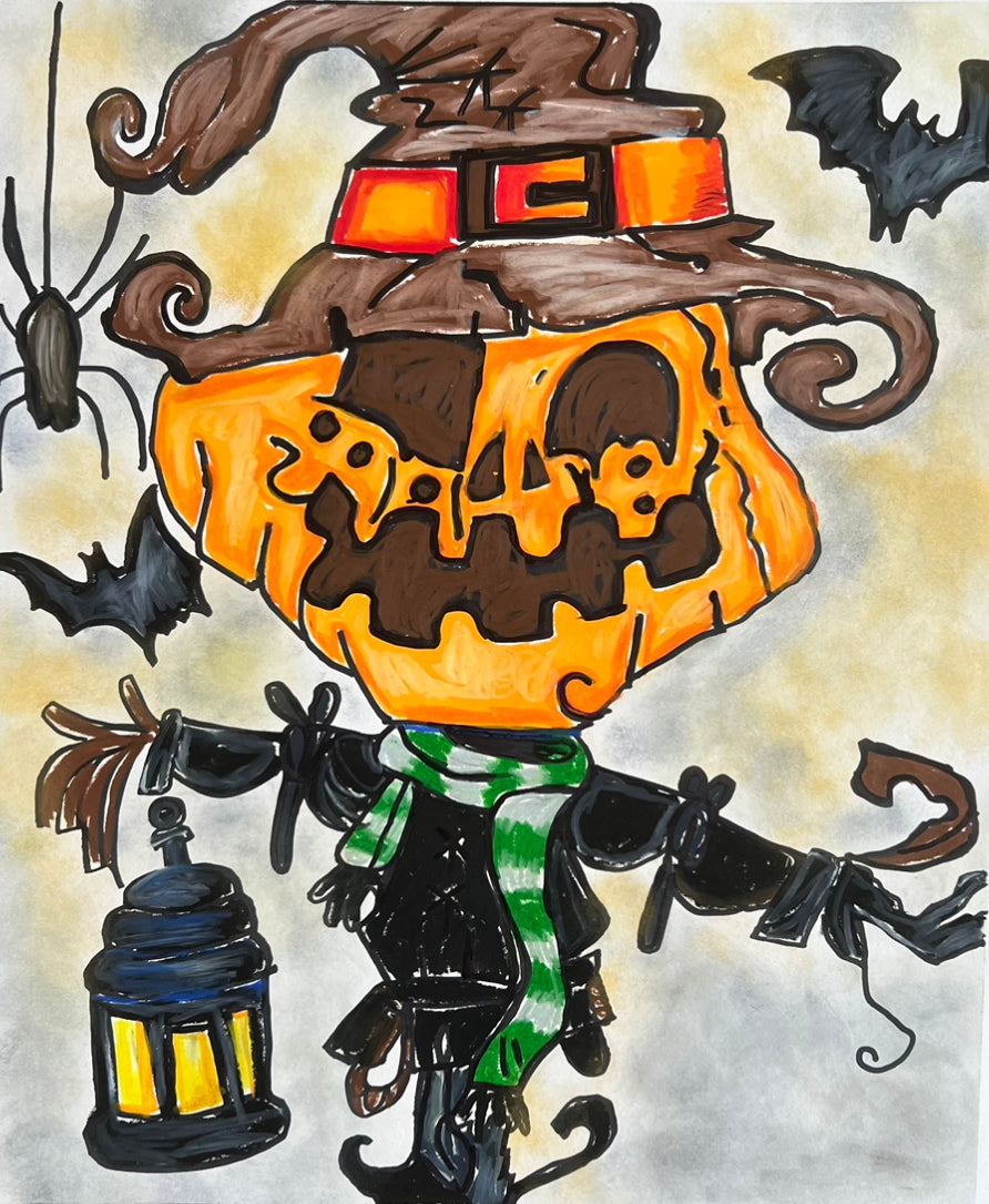 Jack-O-Lantern - Original 14x17"