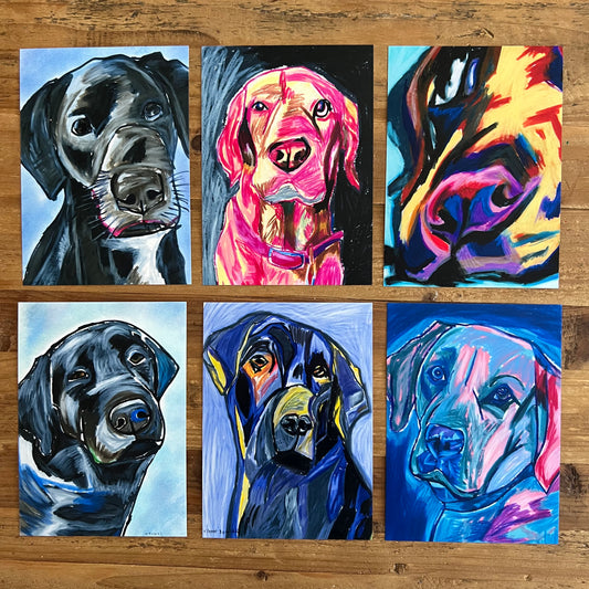 Labrador - Set of 6 prints in size 5x7" - Vichy's Art