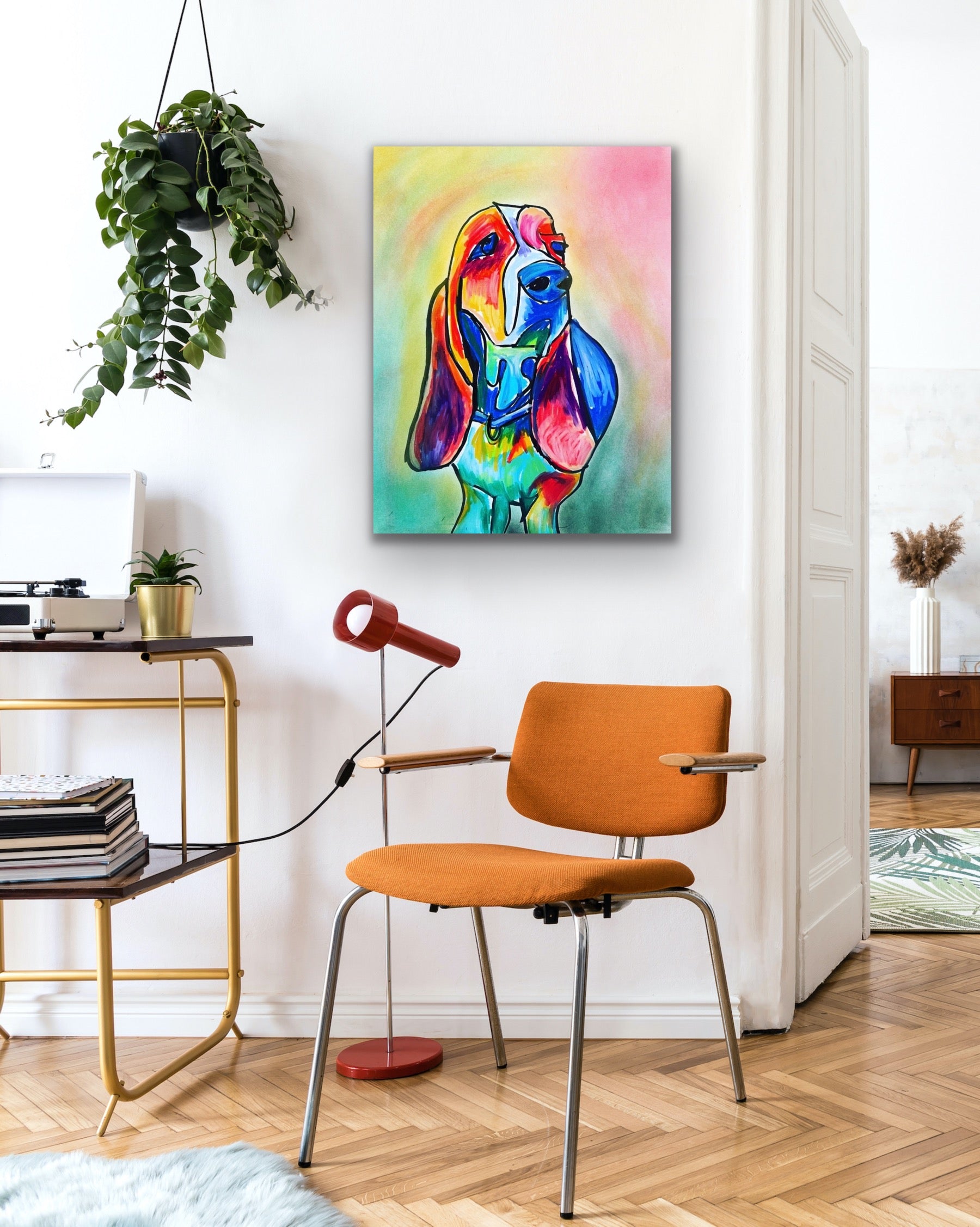 Colorful Basset - Art Prints