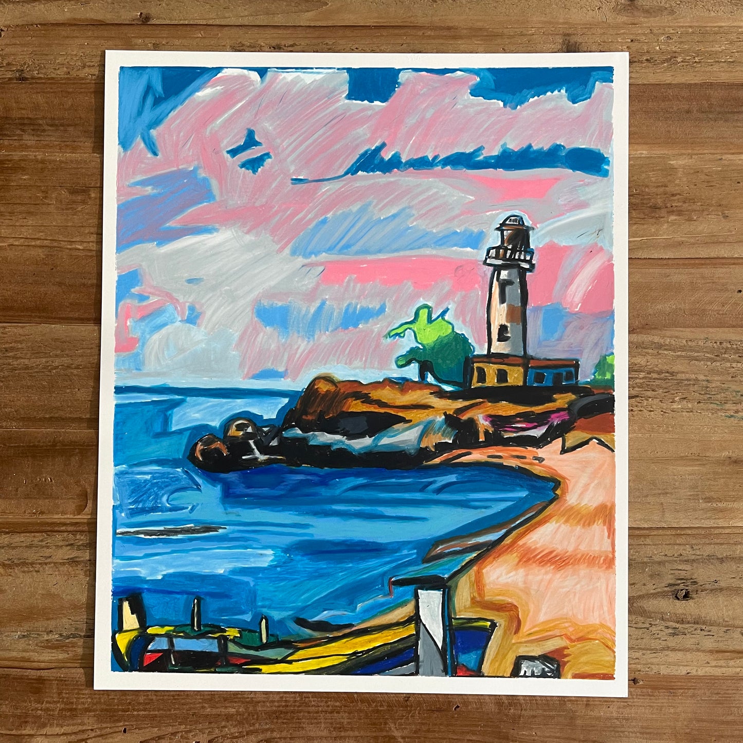 Lighthouse - original 14x17"