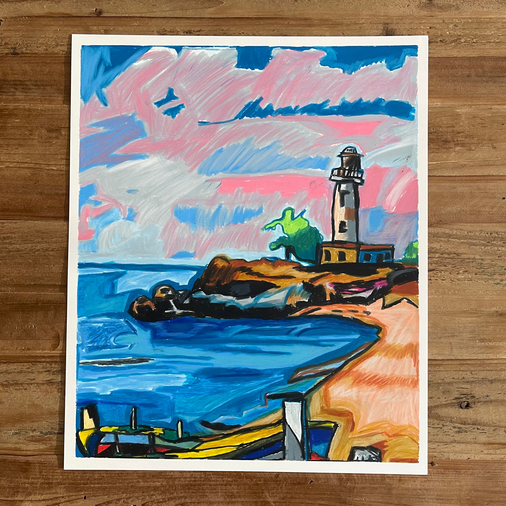 Lighthouse - original 14x17" - Vichy's Art