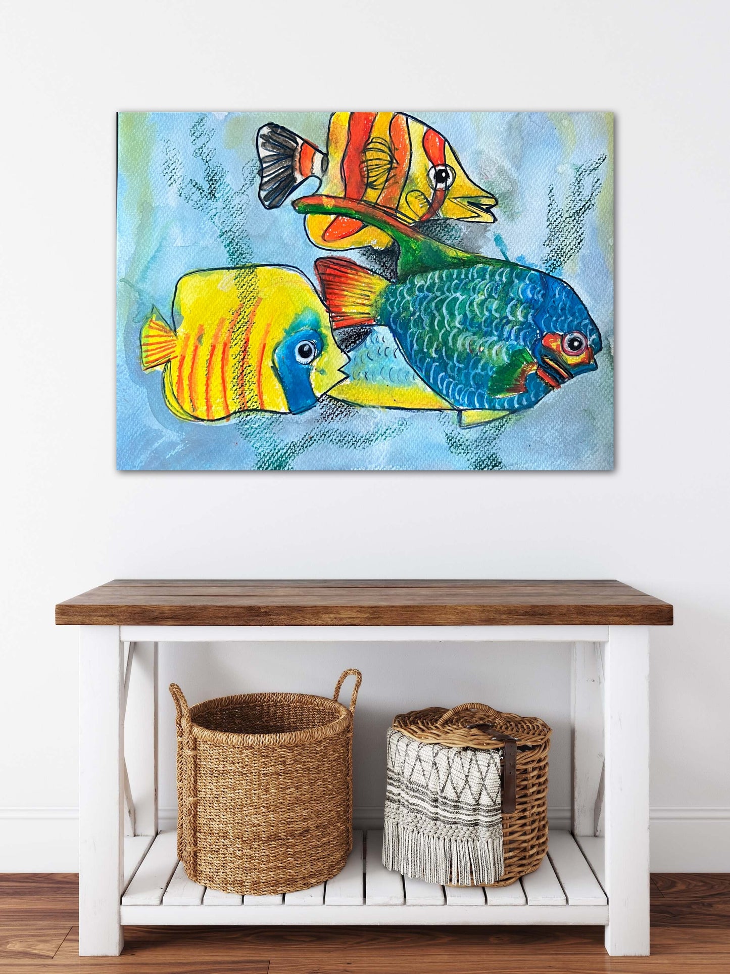 Three Colorful Fish - Print, Poster or Stretched Canvas Print in more sizes