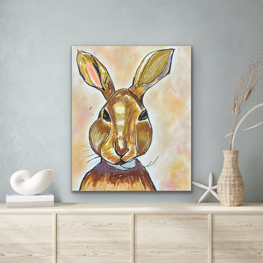 The Brown Rabbit - Stretched Canvas Print in more sizes