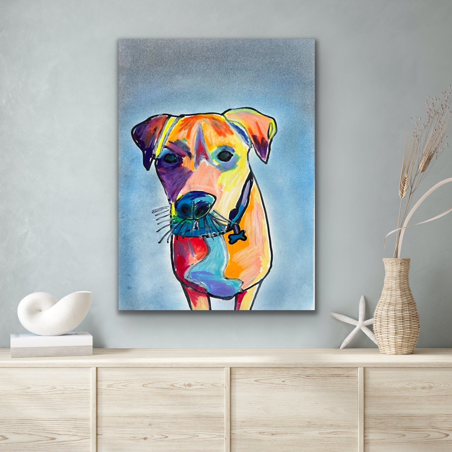 Colorful Dog - ORIGINAL 9x12"