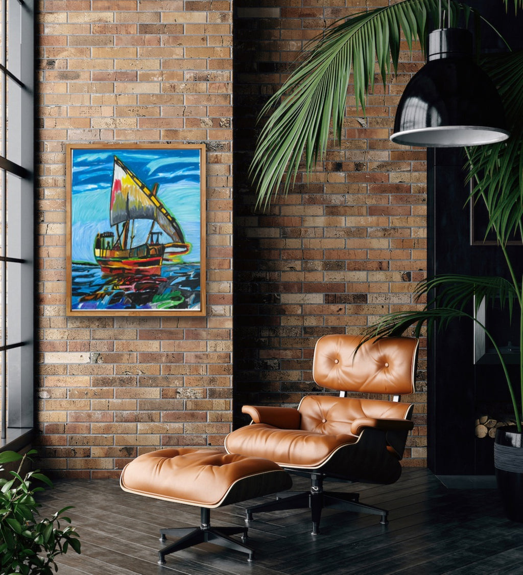 Dhow Sailing Boat - ORIGINAL 14x17” - Vichy's Art
