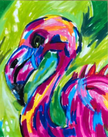 Pink Flamingo  - fine prints and canvas prints in more sizes - Vichy's Art