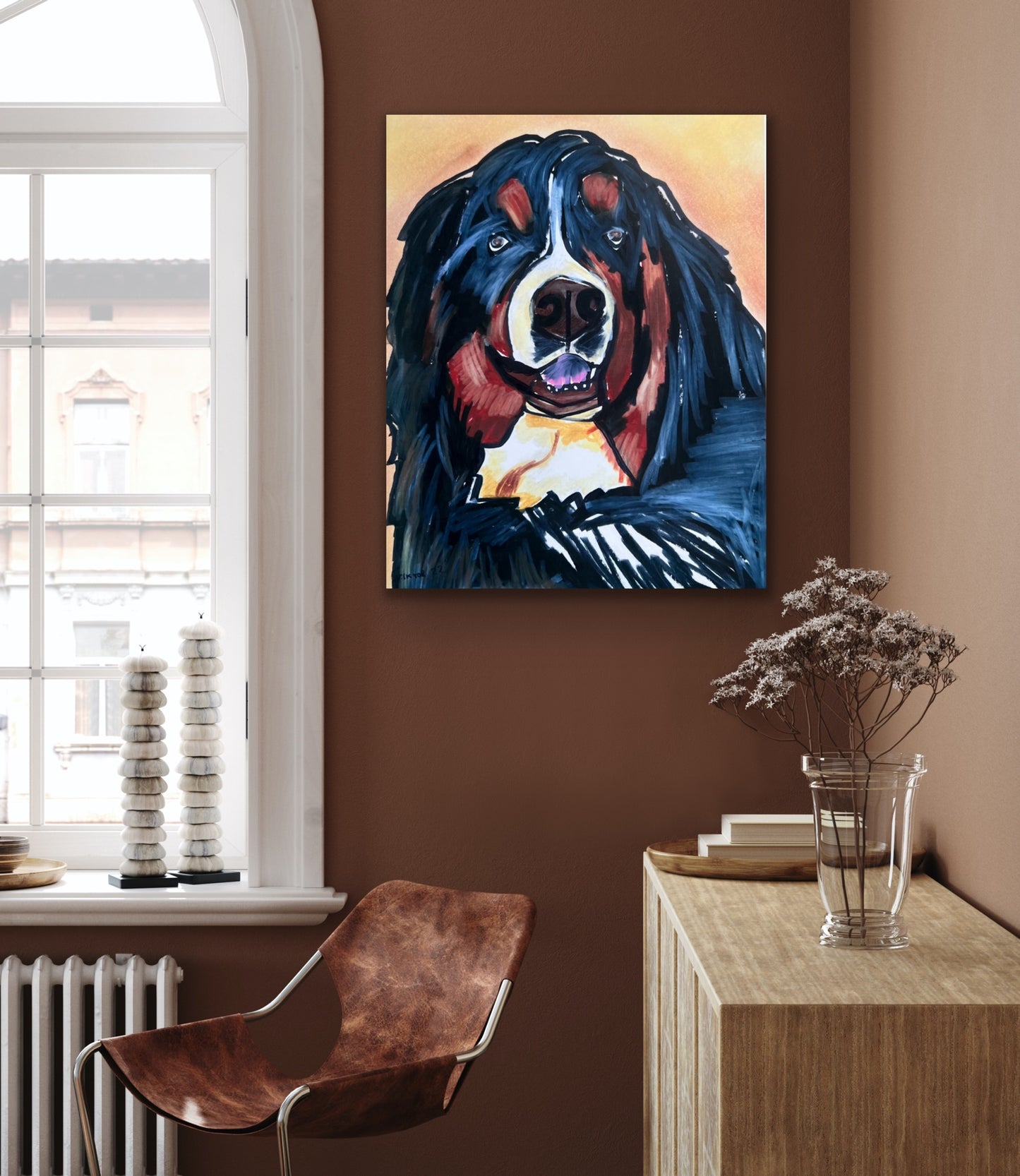 Bernese Mountain Dog - Stretched Canvas Print in more sizes