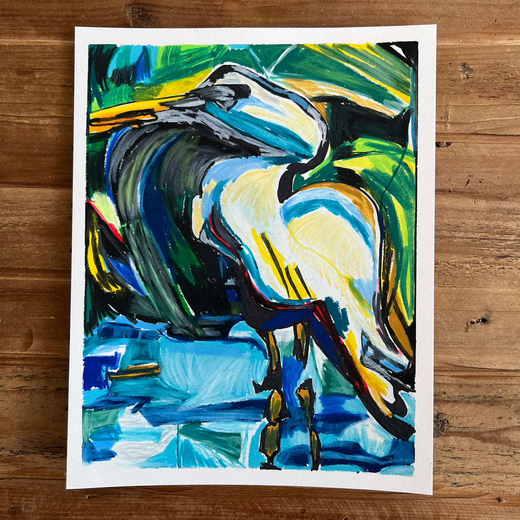 Egret Bird - Art Prints