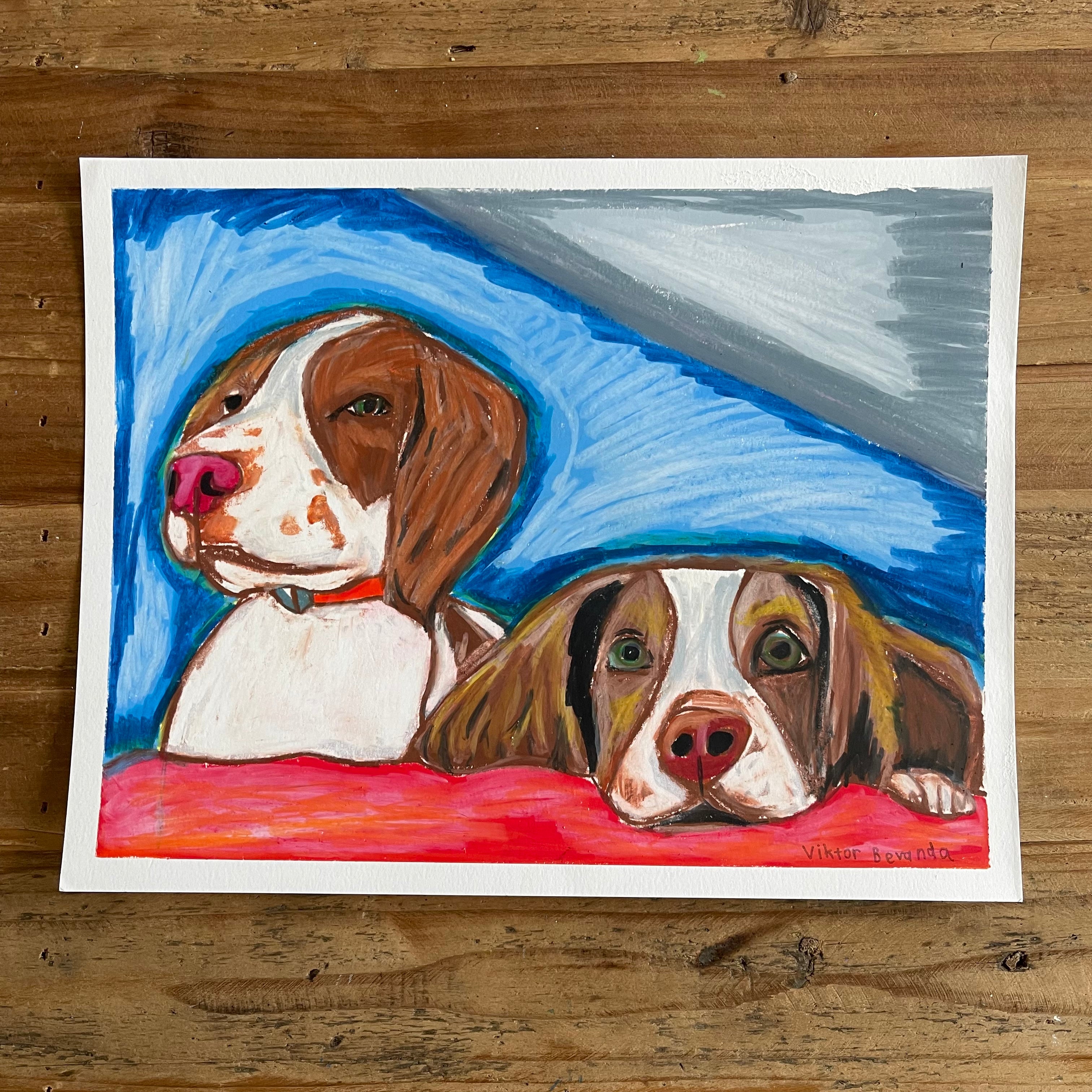 Ernie and Cooper - ORIGINAL 11x14"