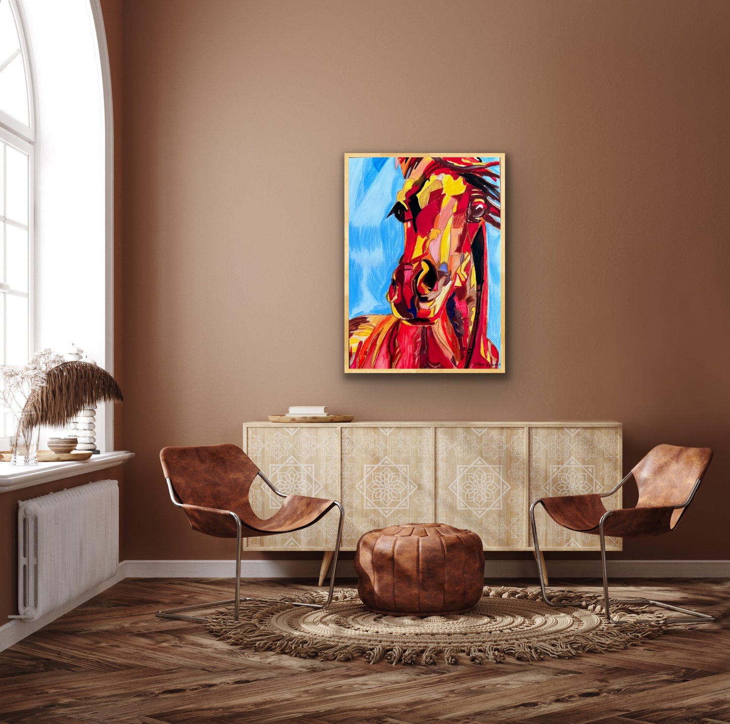 Orange Horse - Stretched Canvas Print in more sizes
