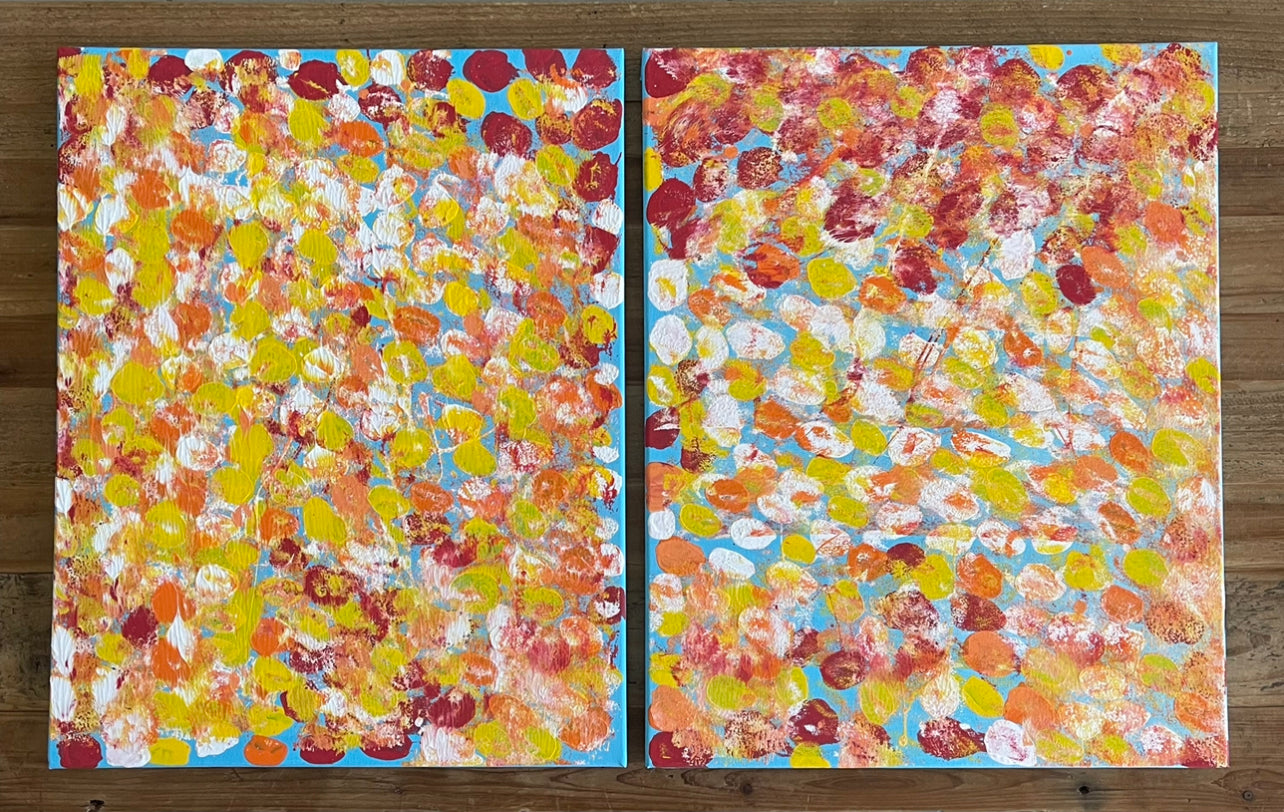 Spring Flowers Set of two - ORIGINAL acryl on canvas 16x20”