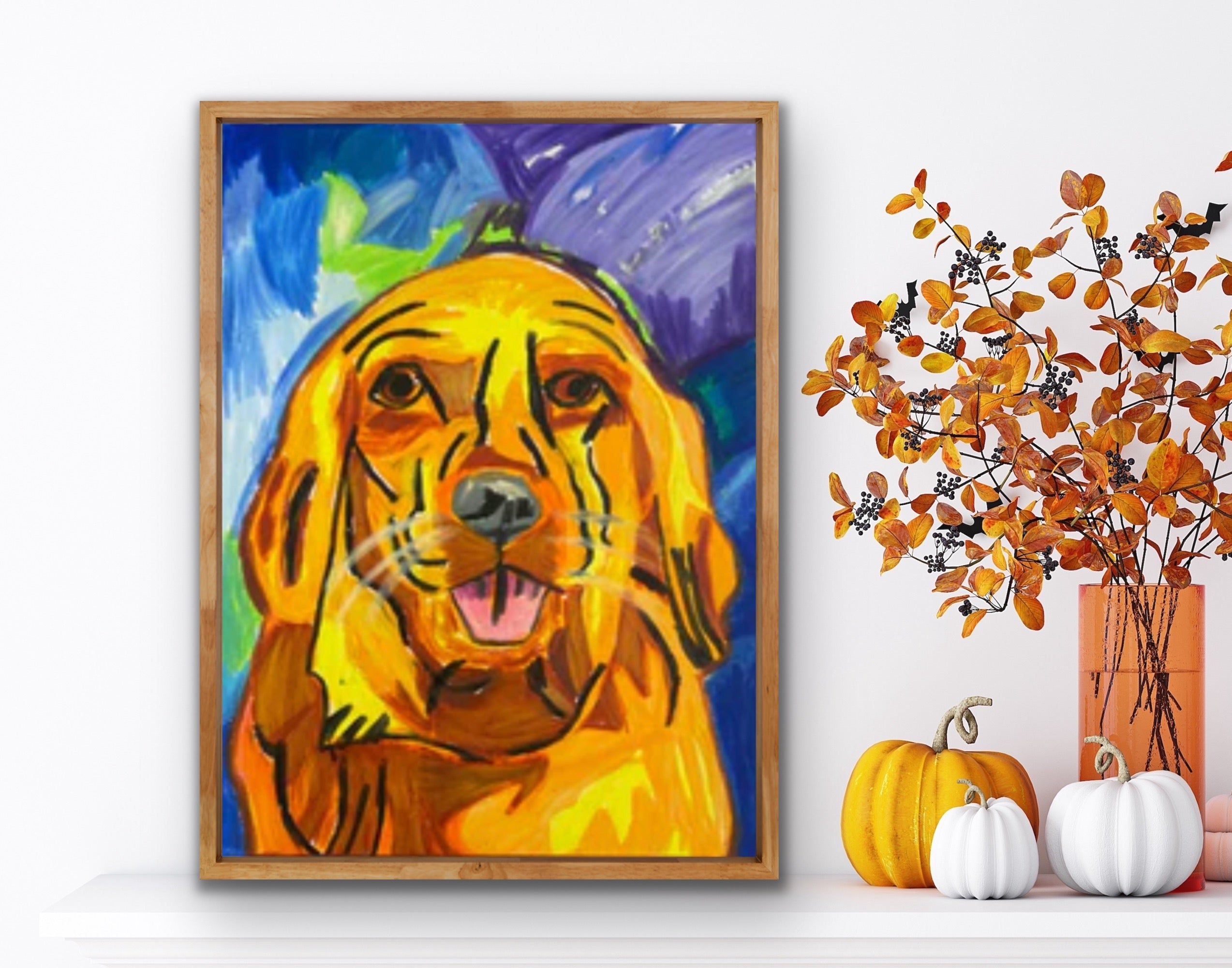 Golden Retriever - ORIGINAL 9x12" - Vichy's Art