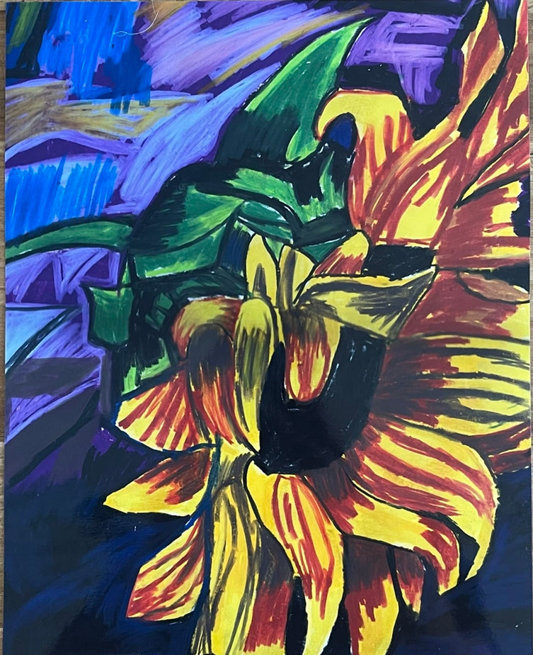 Shy Sunflower - fine prints of original artwork