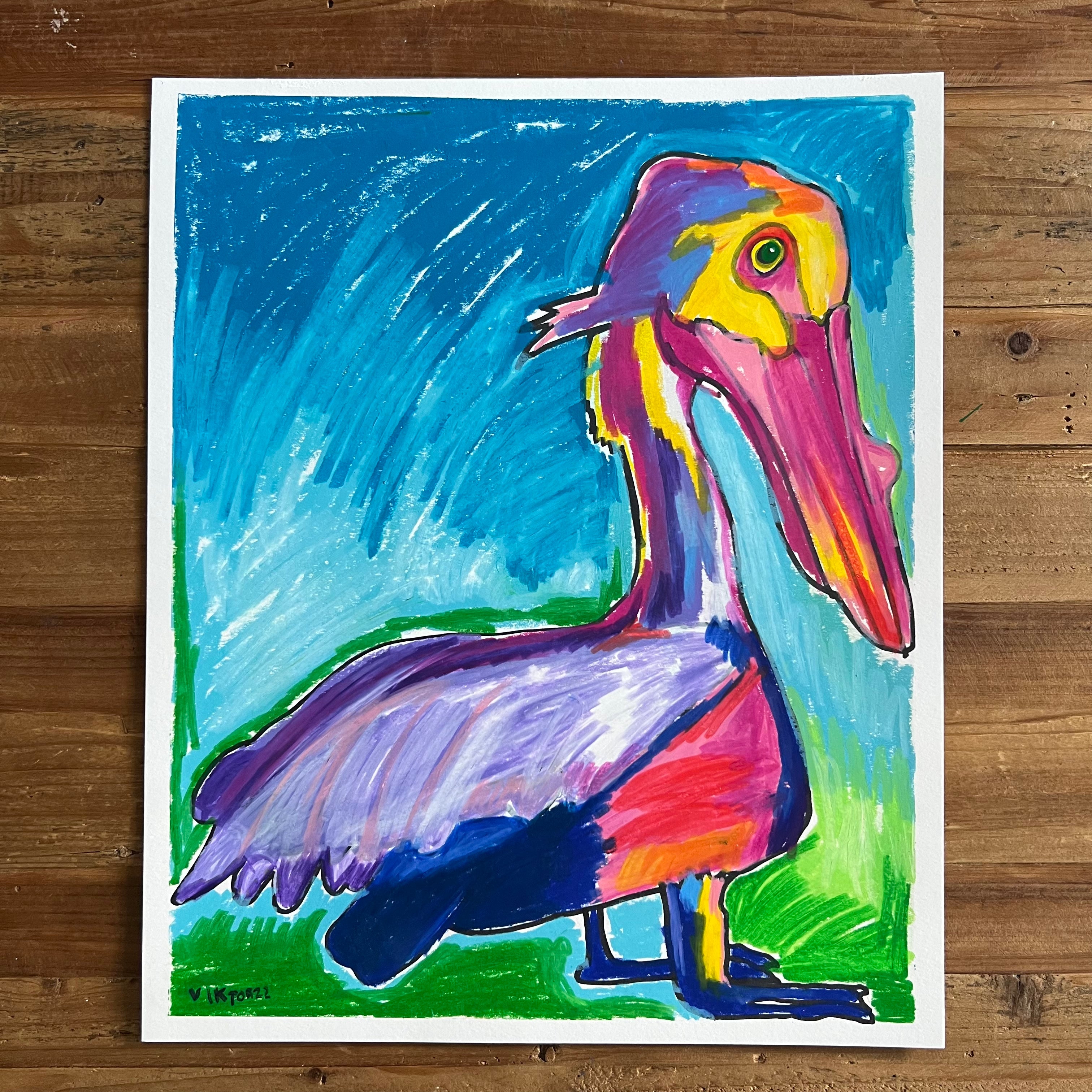 Pelican - ORIGINAL 14x17” - Vichy's Art