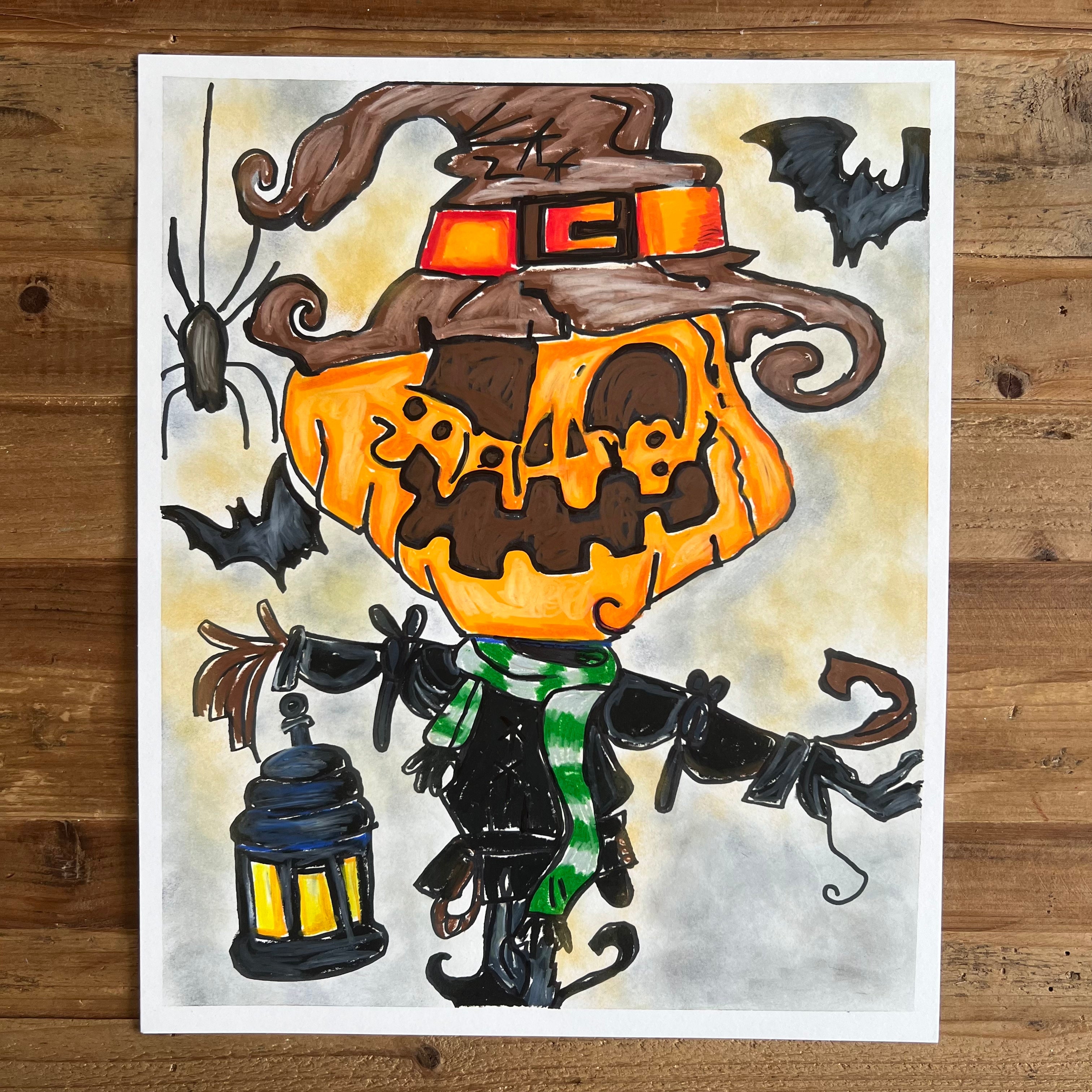 Jack-O-Lantern - Original 14x17"