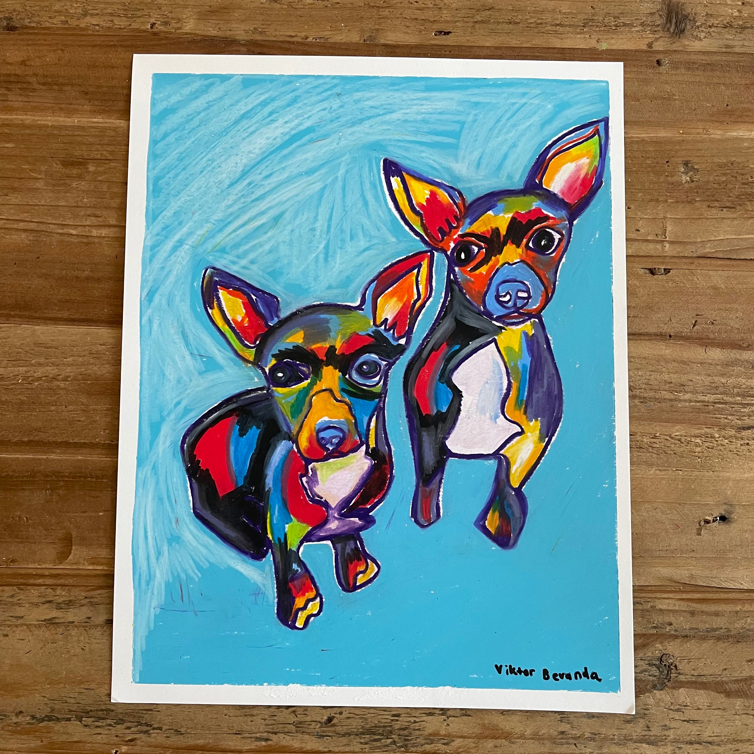 Tiny and Mini (Chihuahuas) - ORIGINAL 11x14"