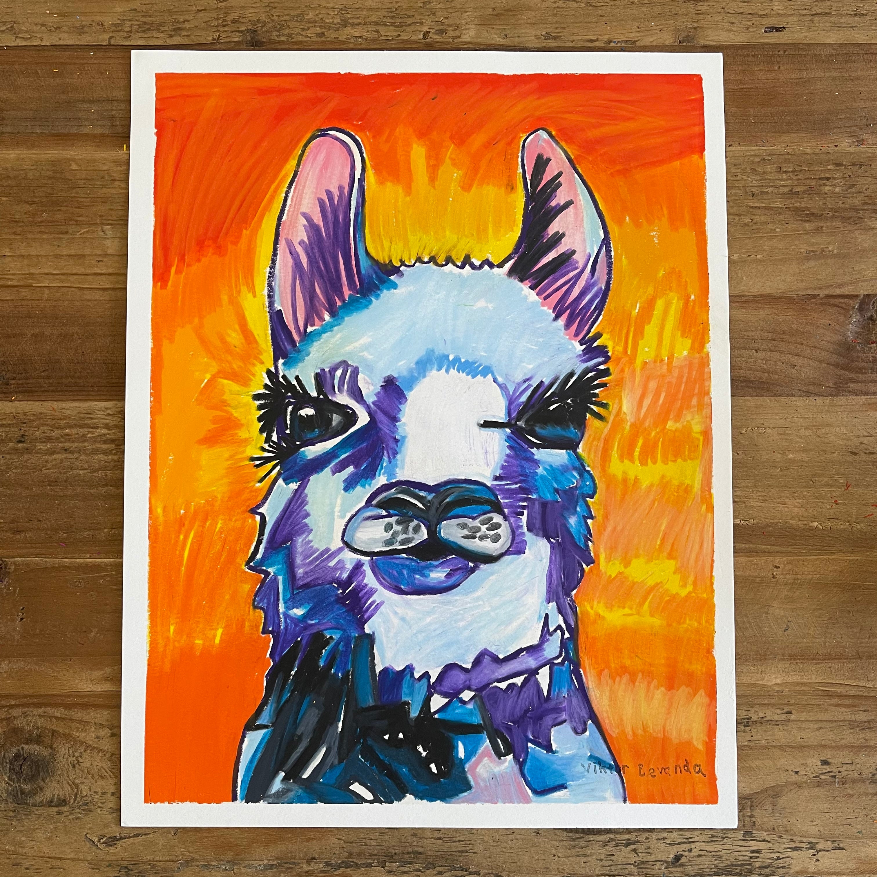 Purple Llama  - ORIGINAL 11x14" - Vichy's Art