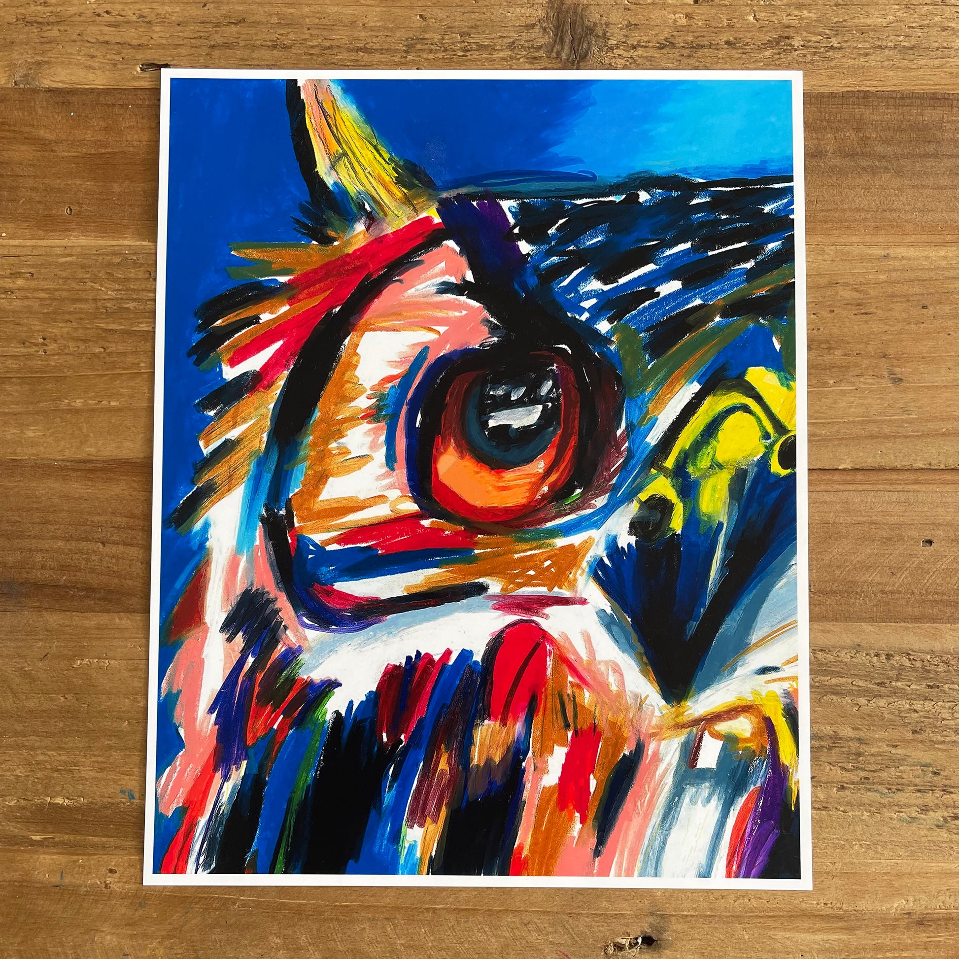 Blue Owl - fine prints of original artwork - Vichy's Art